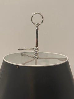 Silver Plate French Horn Bouillotte Table Lamp