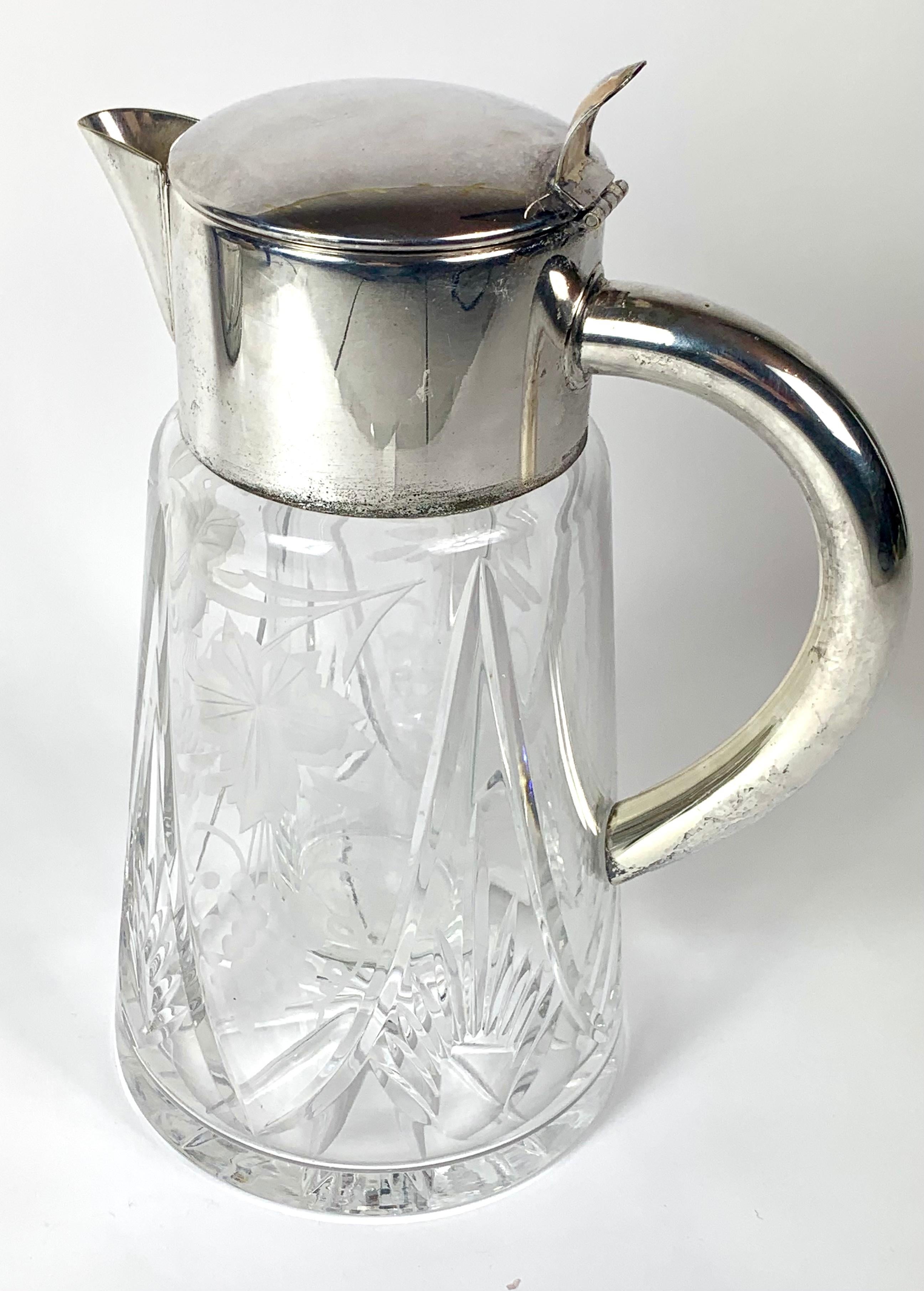 vintage glass water pitcher