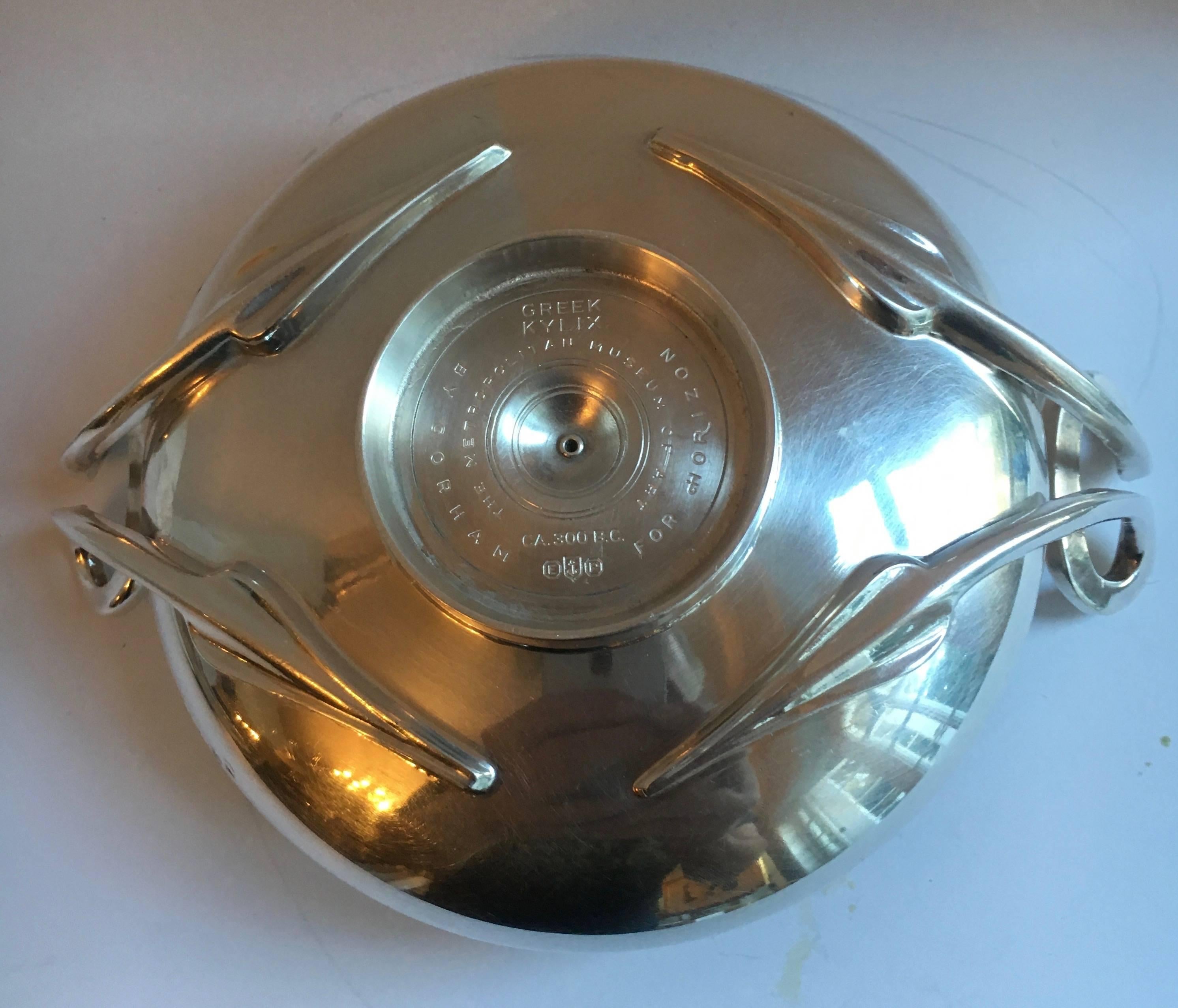 Classical Greek Silver Plate Greek Kylix Bowl For Sale