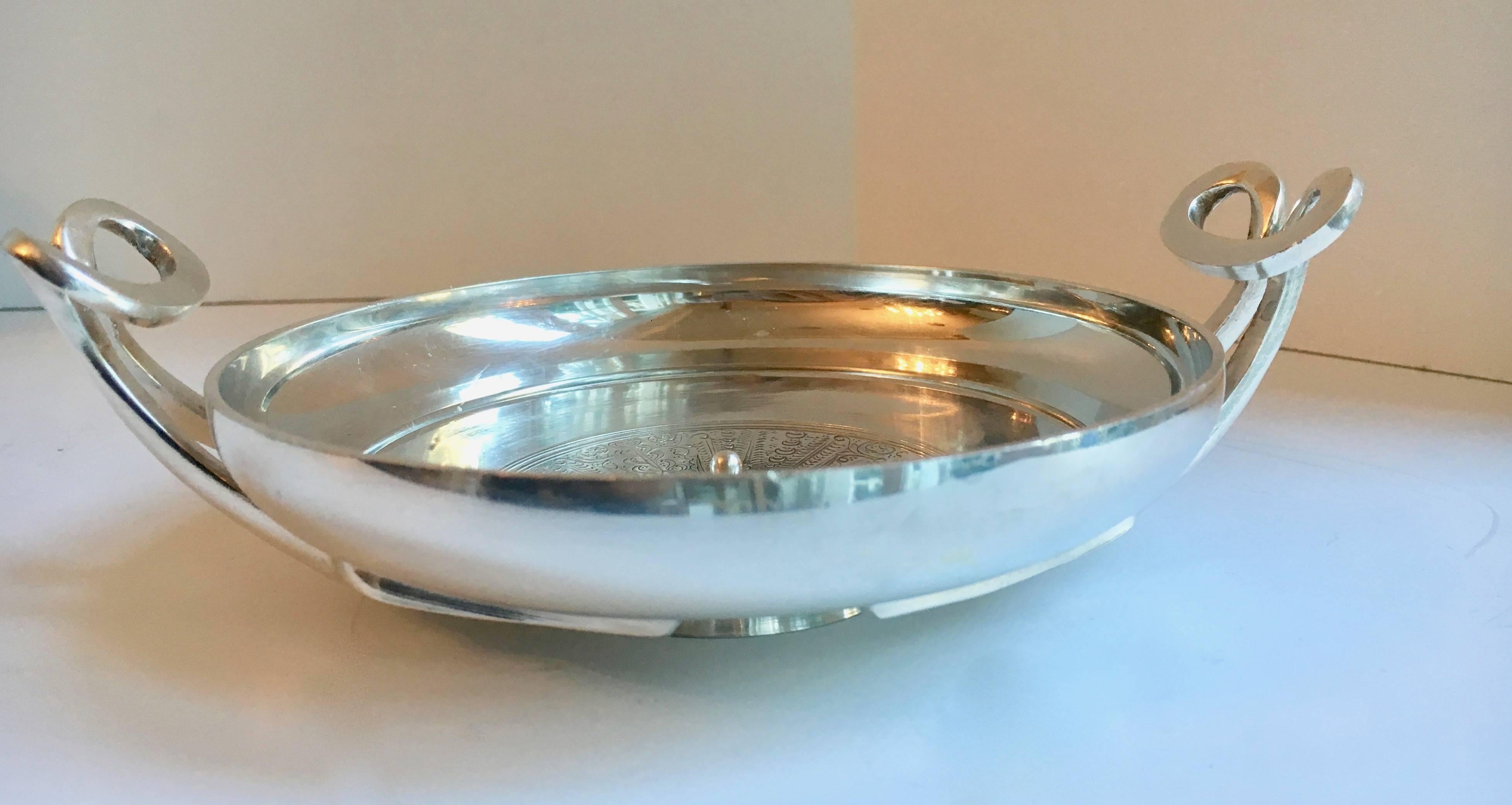 Placcato argento Ciotola greca Kylix in silver plate in vendita