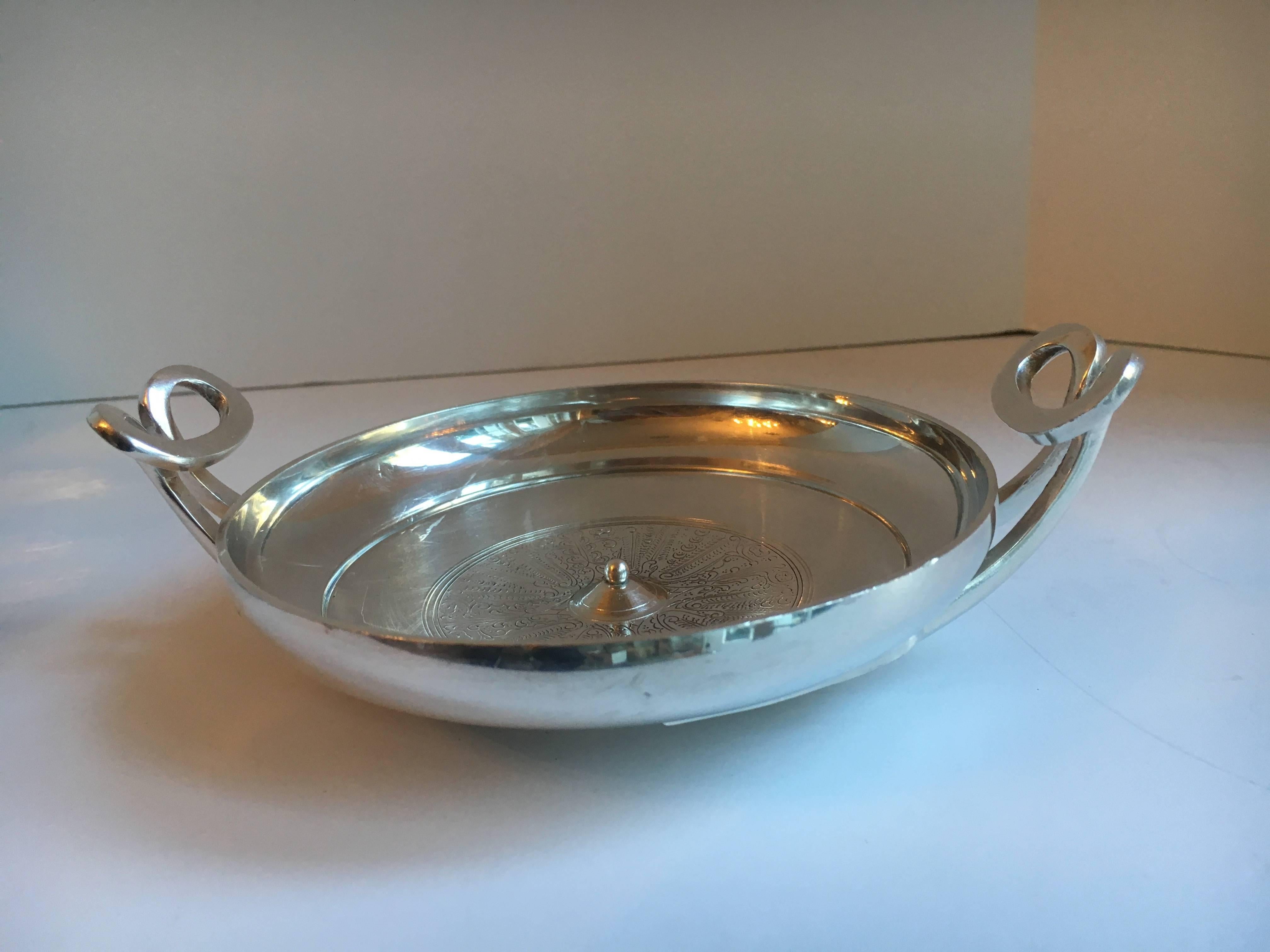 20th Century Silver Plate Greek Kylix Bowl For Sale