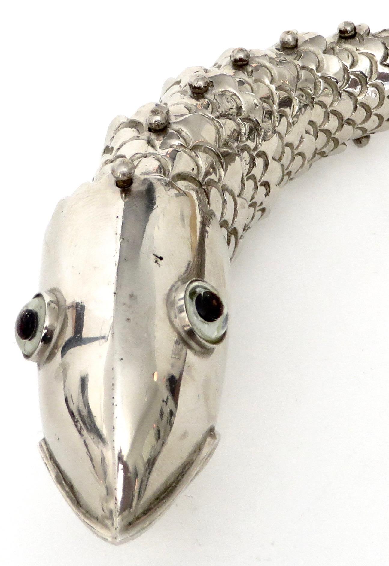 Silver Plate Gucci Made in Italy Bottle Opener in the Form of a Fish 2