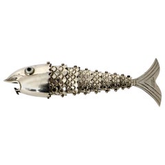 Silver Plate Gucci Made in Italy Bottle Opener in the Form of a Fish