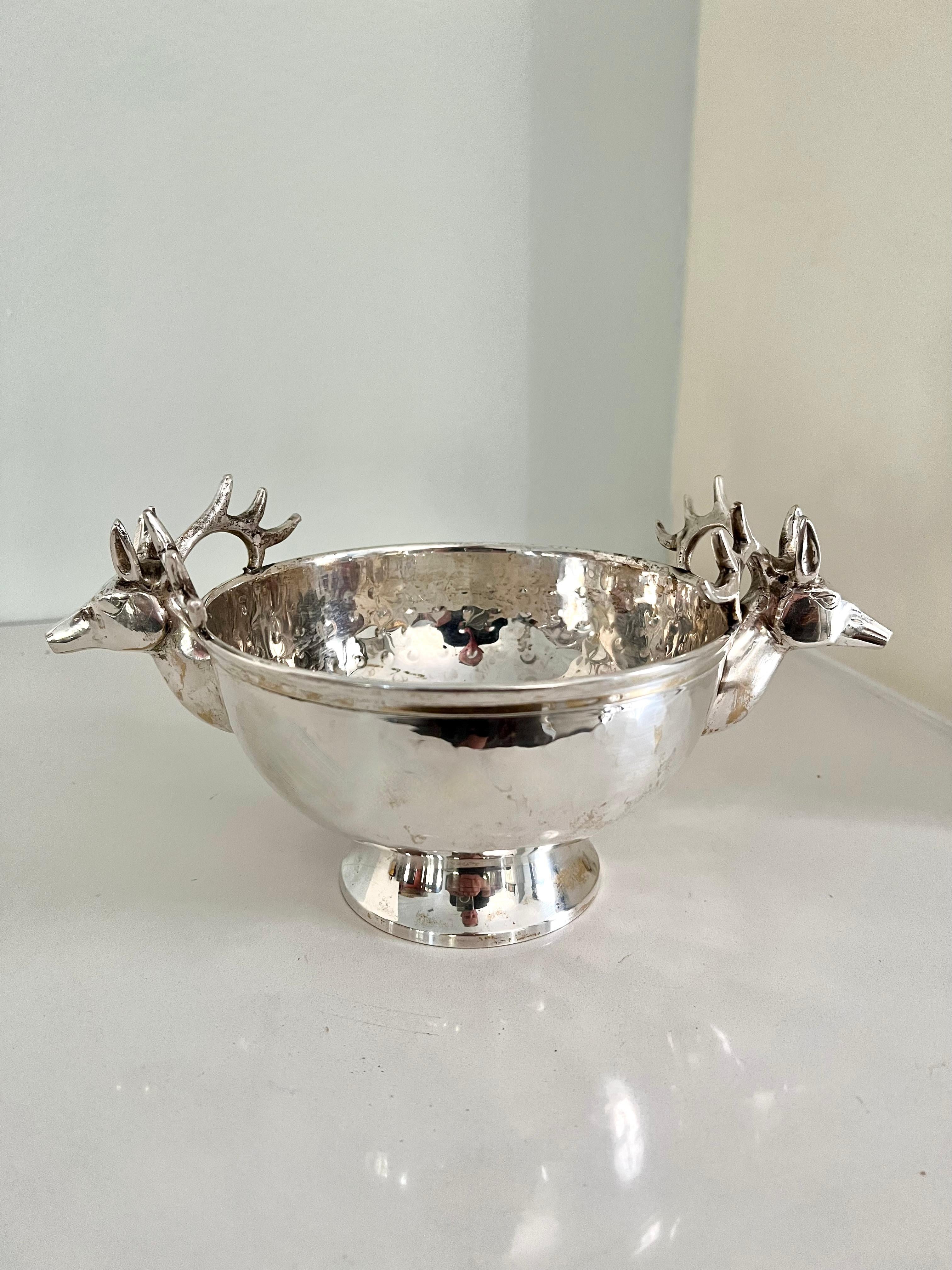 silver hammered bowl