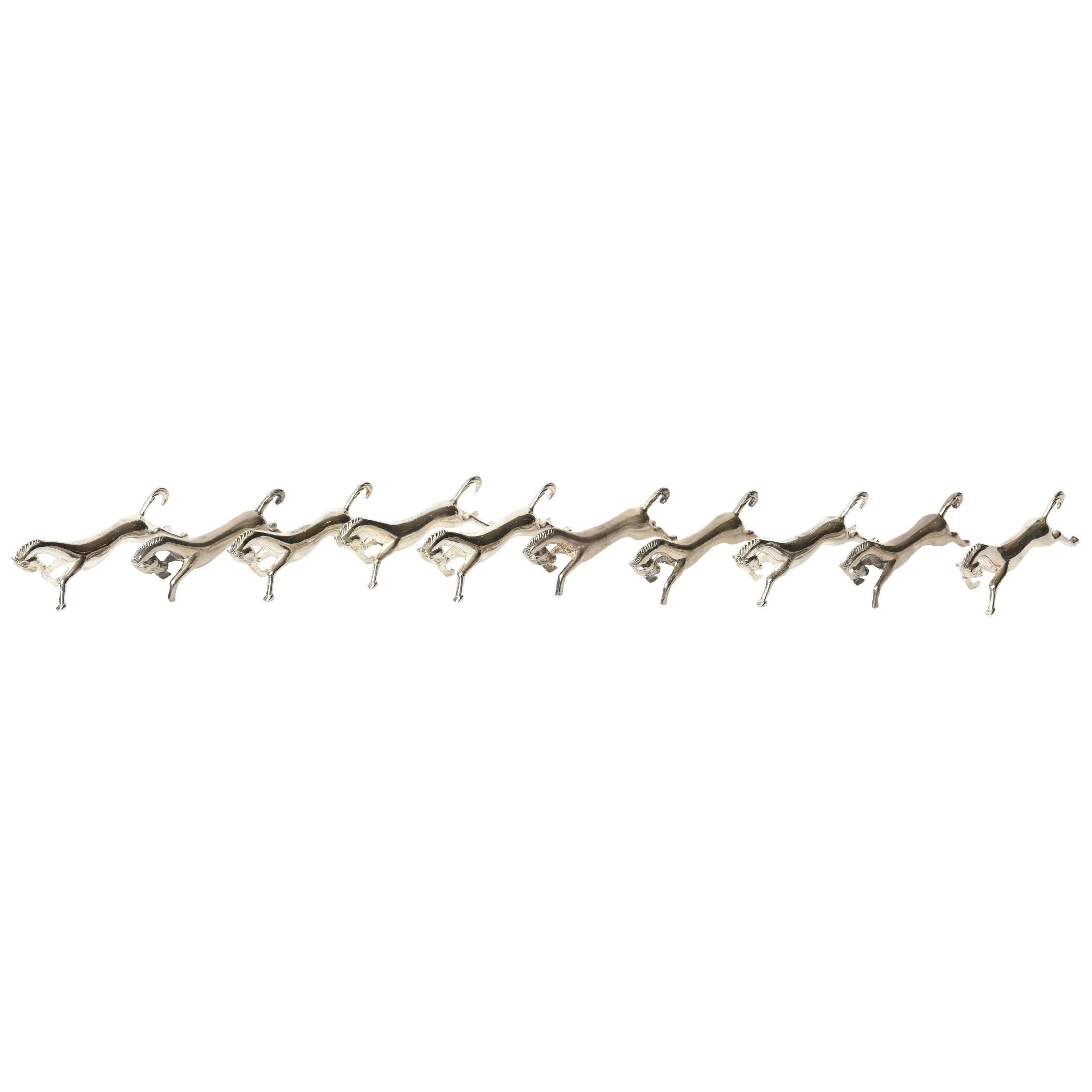 Silver Plate Horse Knife Rests Set of 10