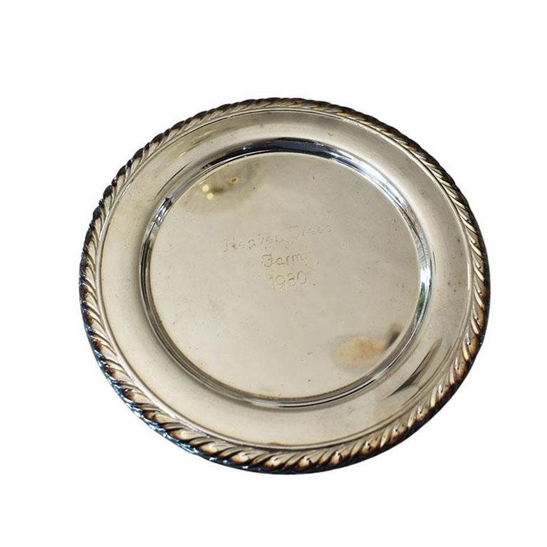 Silver Plate Horse Race Engraved Decorative Plates and Bowls, Set 13 5