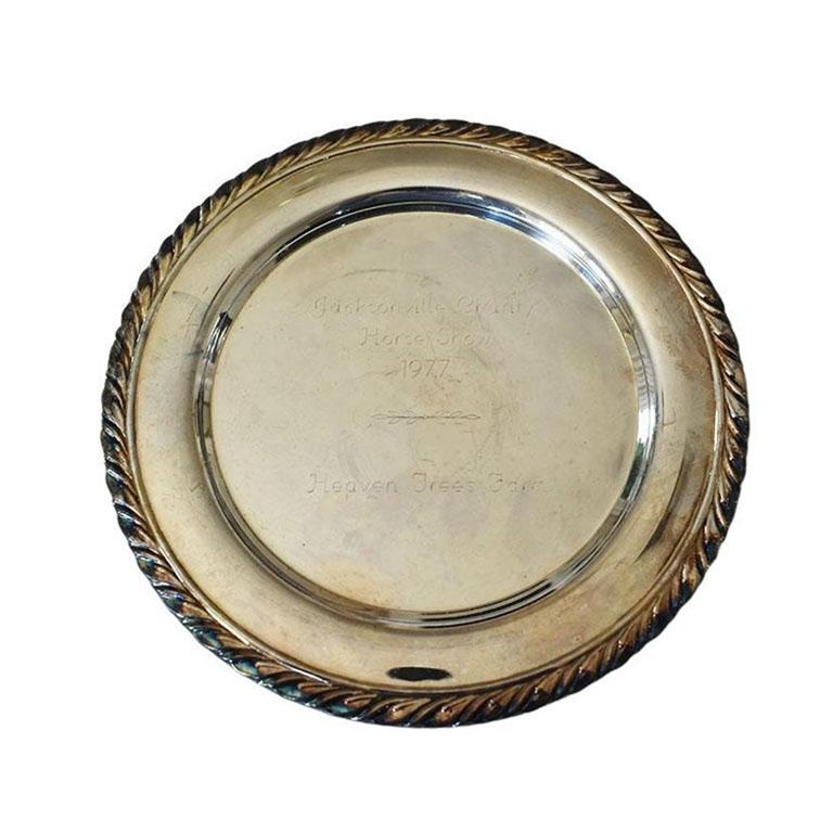 Silver Plate Horse Race Engraved Decorative Plates and Bowls, Set 13 In Good Condition In Oklahoma City, OK