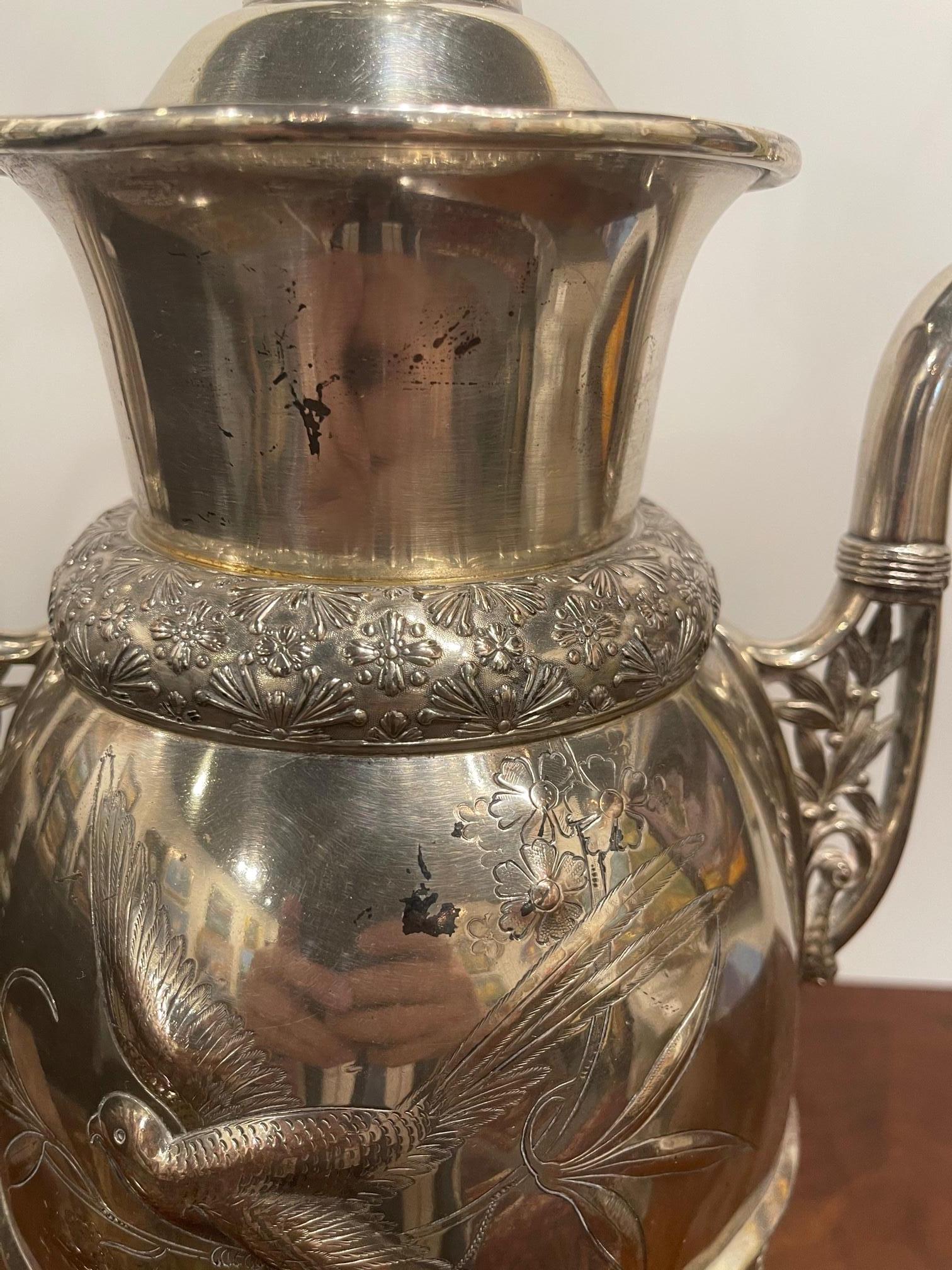 American Silver Plate Hot Water Urn Adapted as a Lamp, 20th Century For Sale