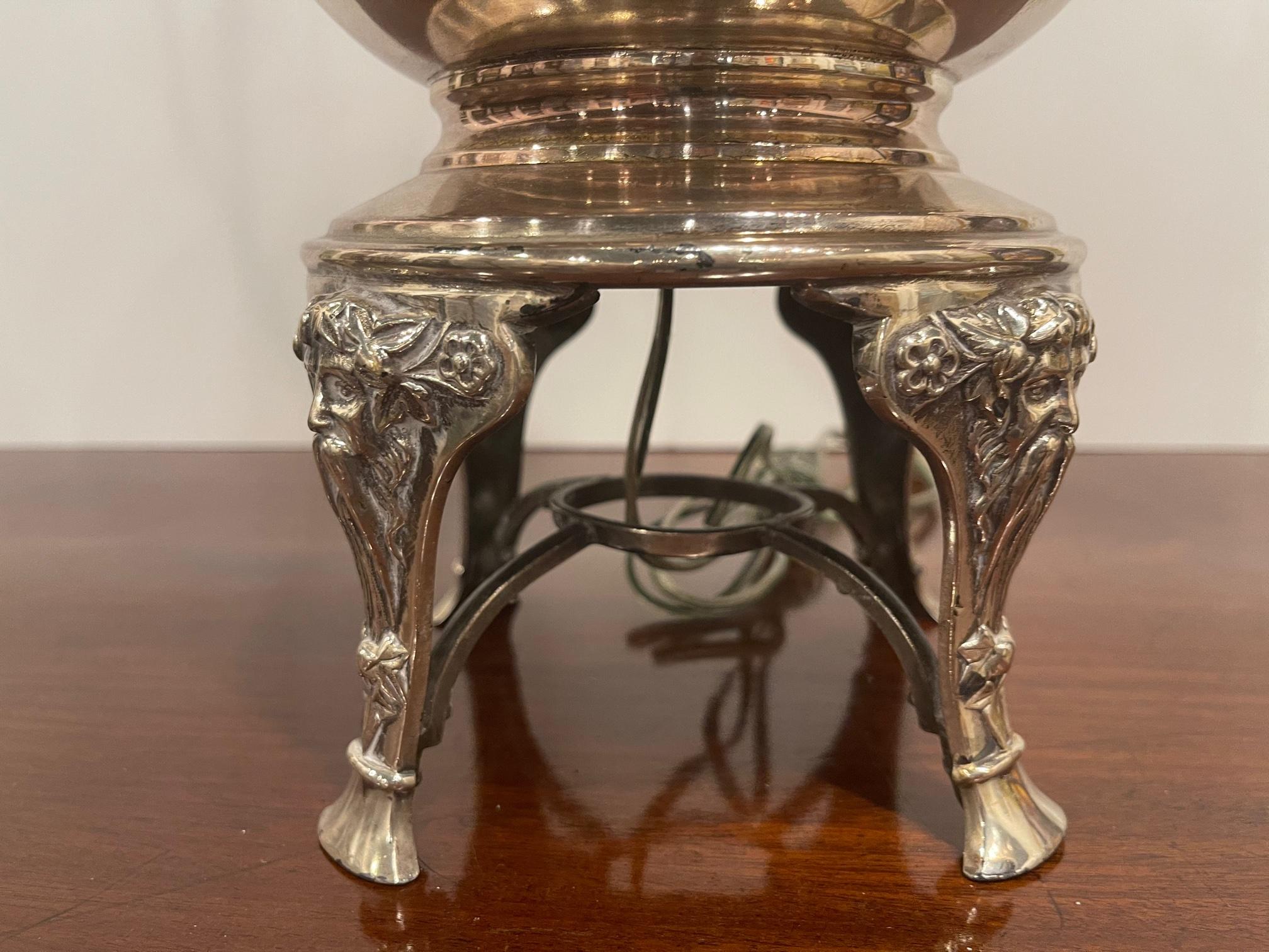 Silver Plate Hot Water Urn Adapted as a Lamp, 20th Century For Sale 2