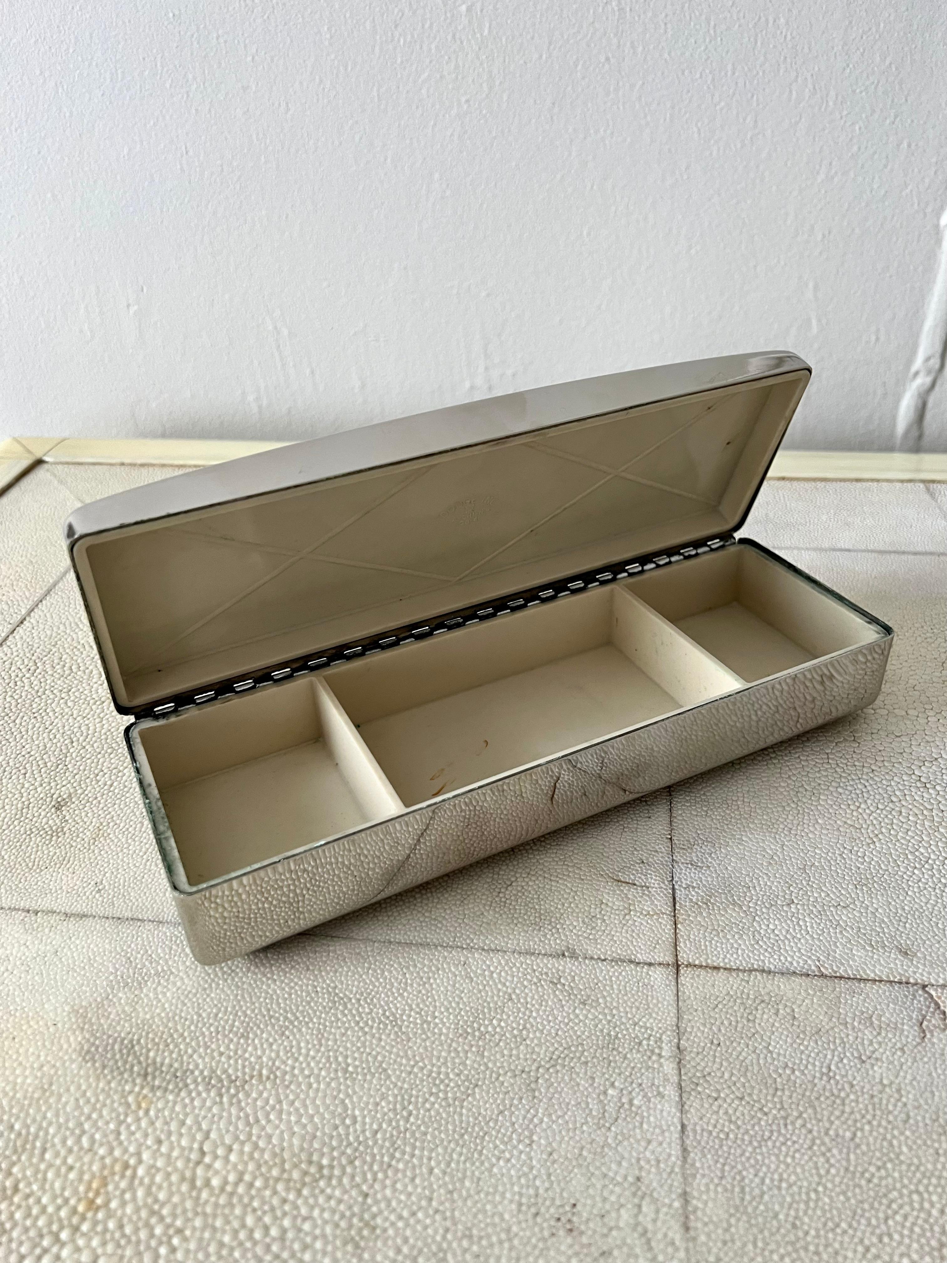 Silver Plate Jewelry Box with Three Compartments 1