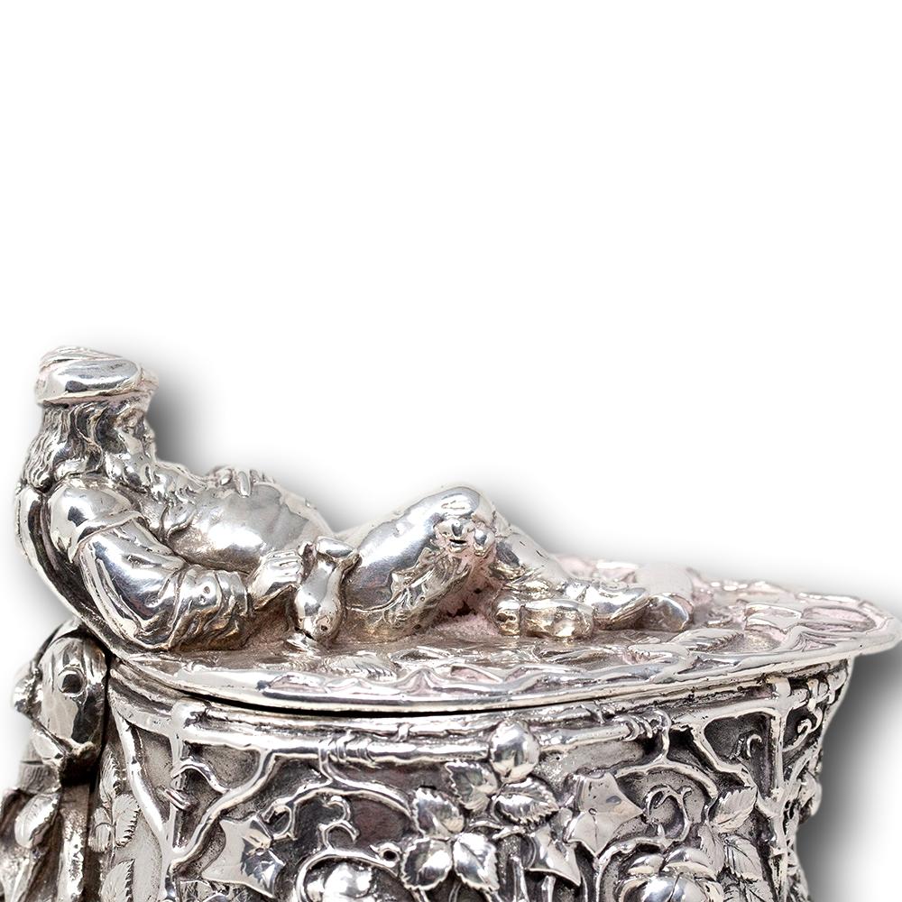 19th Century Silver Plate Lidded Tankard Elkington & Co. 'Attributed' For Sale