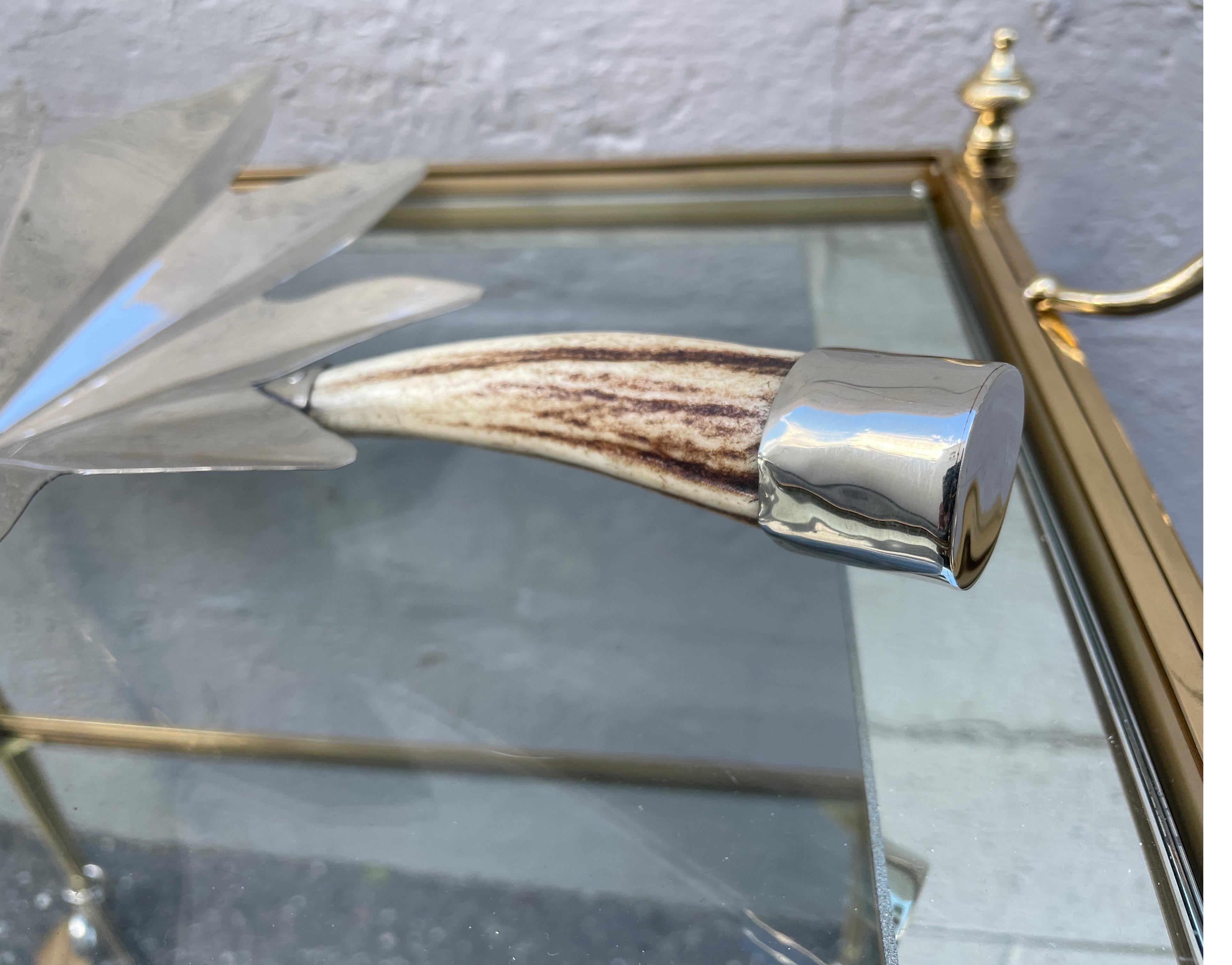 20th Century Silver Plate Maple Leaf Serving Dish with Bone Handle