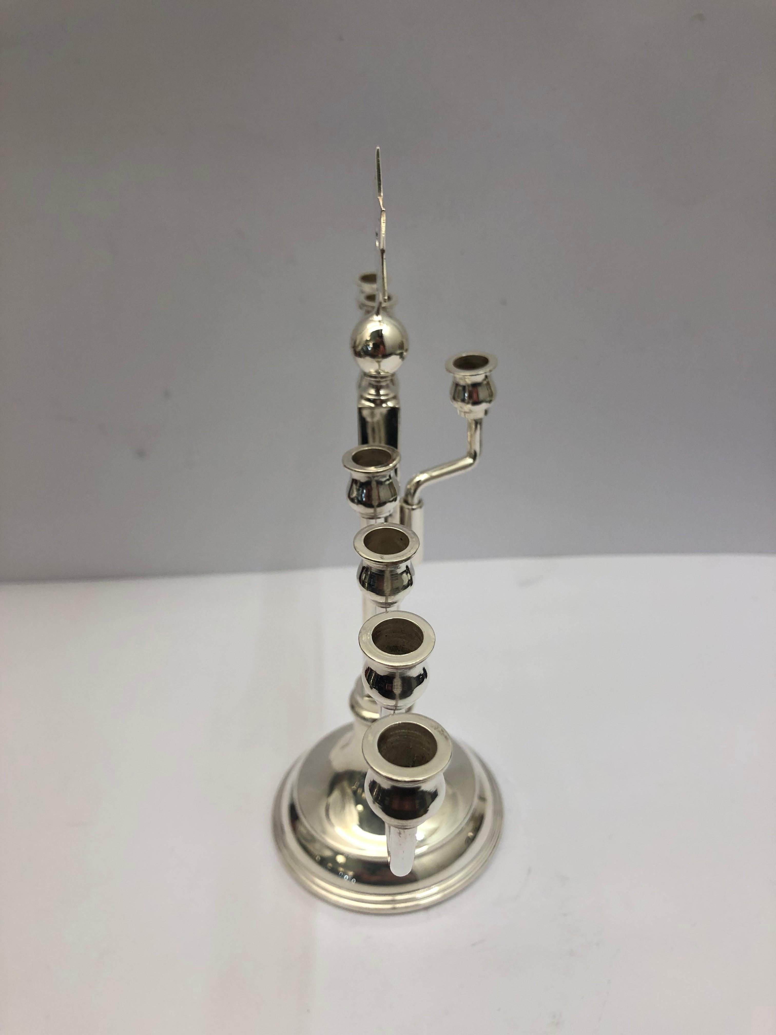 Silver Plate Menora In Good Condition For Sale In London, London