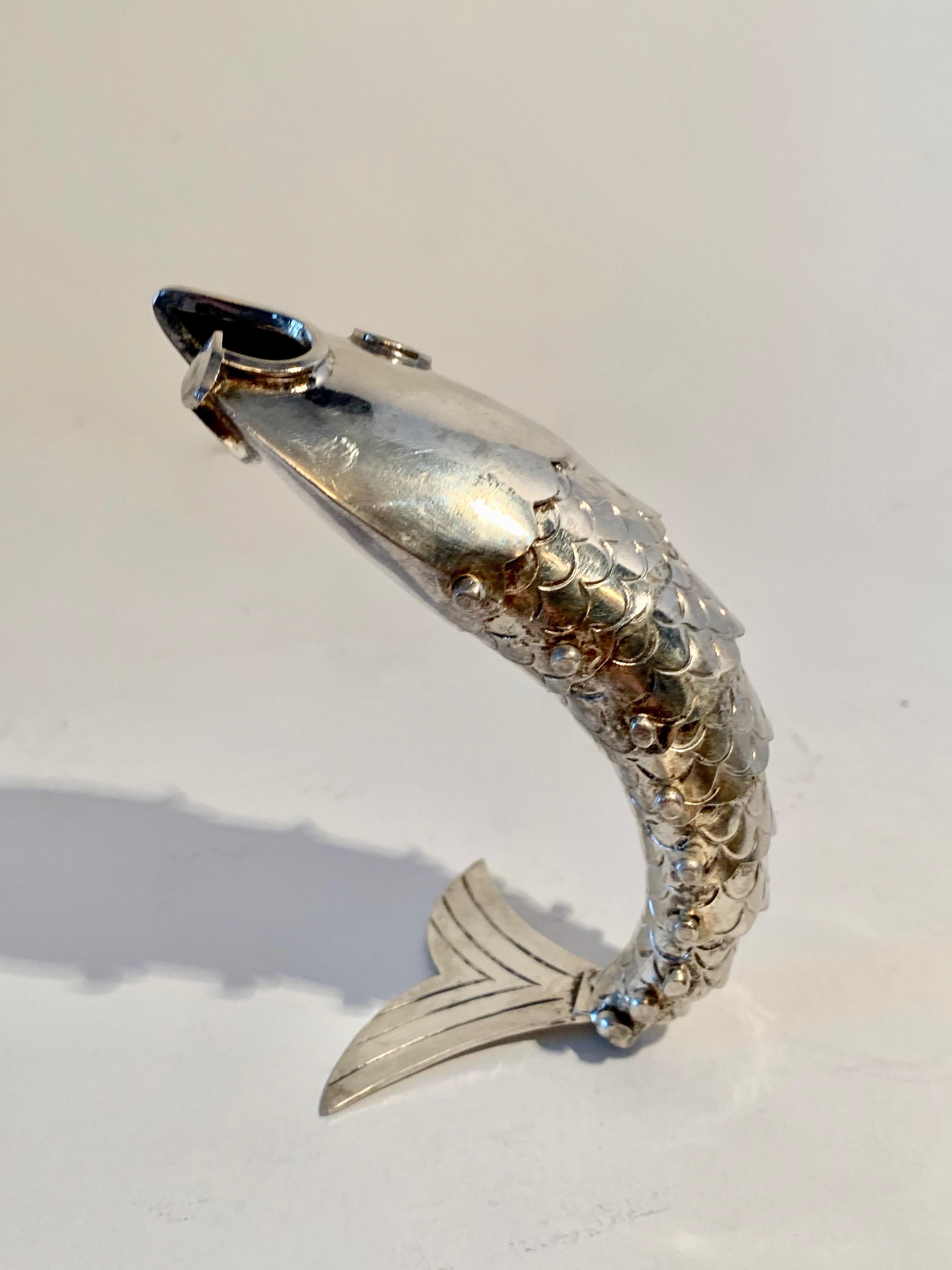 Silver Plate Mexican Articulated Fish Bottle Opener 4