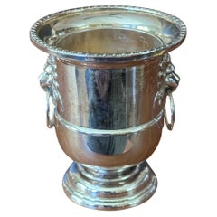 Silver Plate Miniature Lion Motif "Ice Bucket" Toothpick Holder