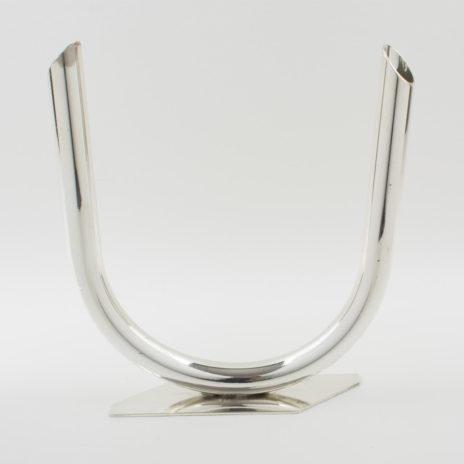 Art Déco Vaso a bocciolo modernista in argento, 1940 circa in vendita