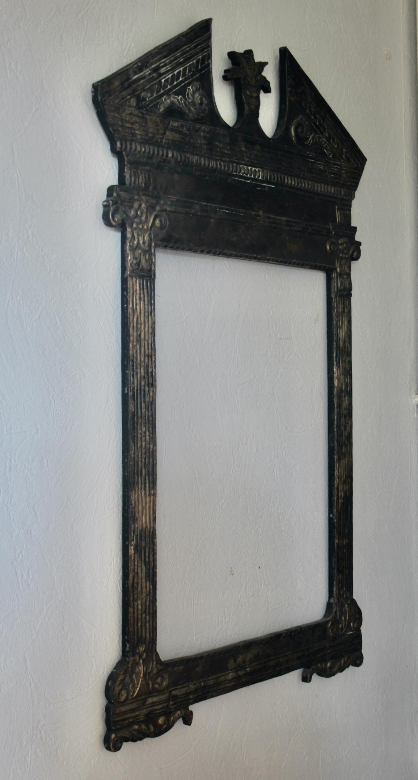 Specchio da parete neoclassico in silver plate in vendita 2