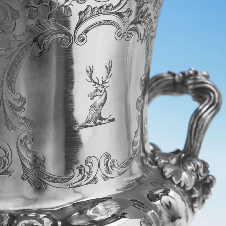 Victorian Antique Silver Plated Pair of Wine Coolers by Elkington, Mason and Co. at 1stDibs