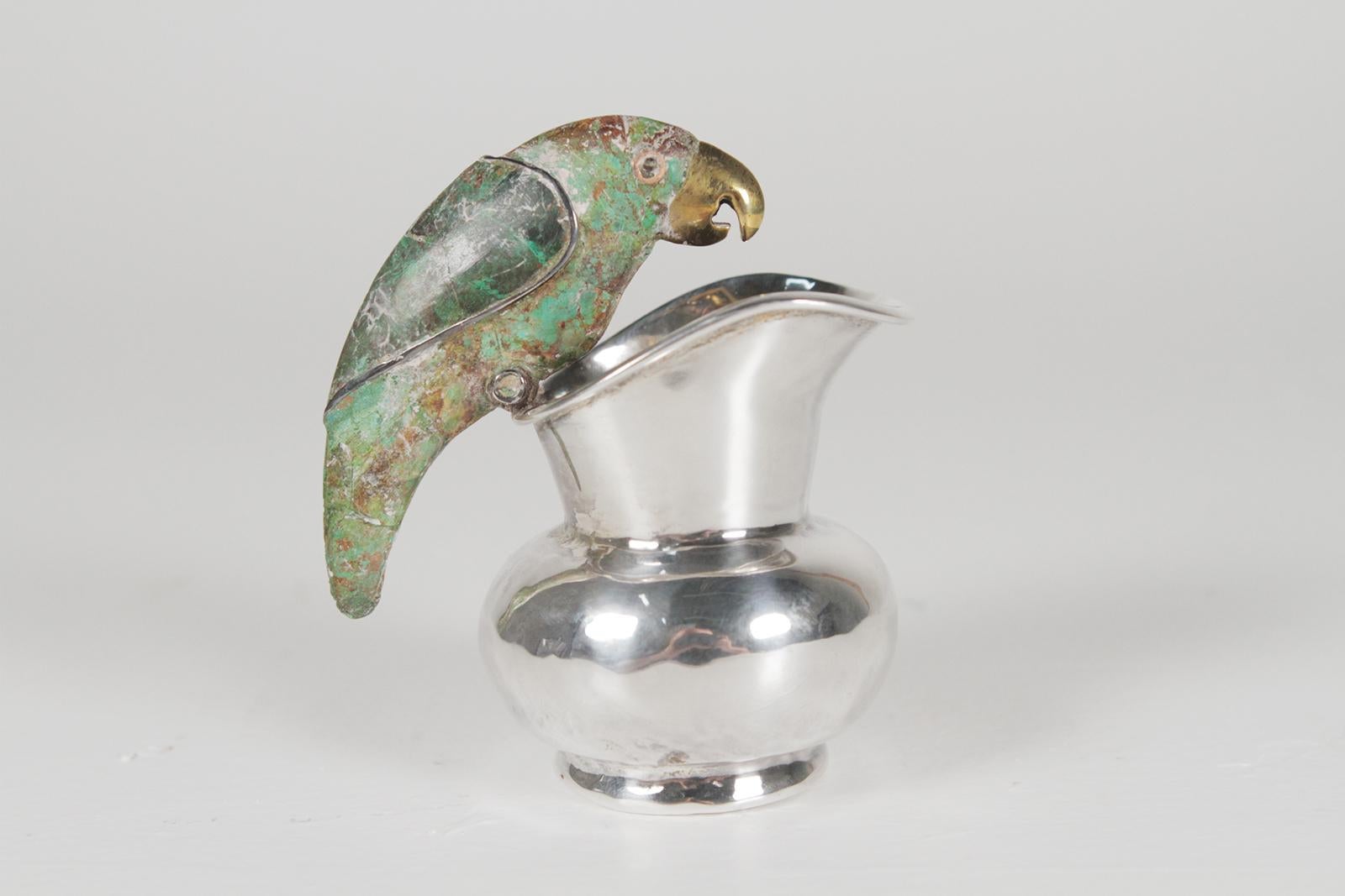 Silver Plate Parrot Creamer and Sugar by Los Castillo, 1962 2