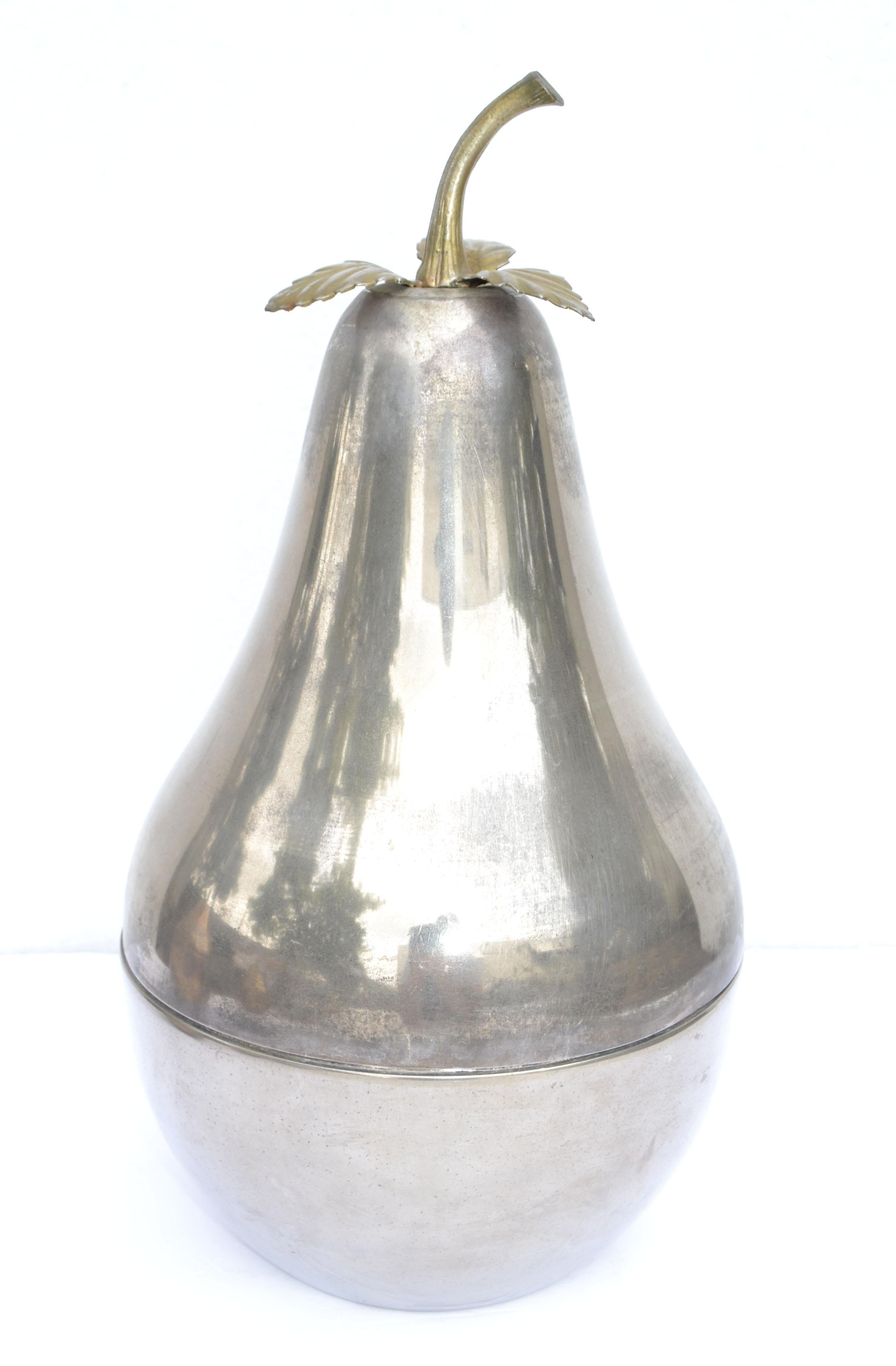 Silver Plate Pear Champagne Bottle Ice Bucket, France, 1950 For Sale 6