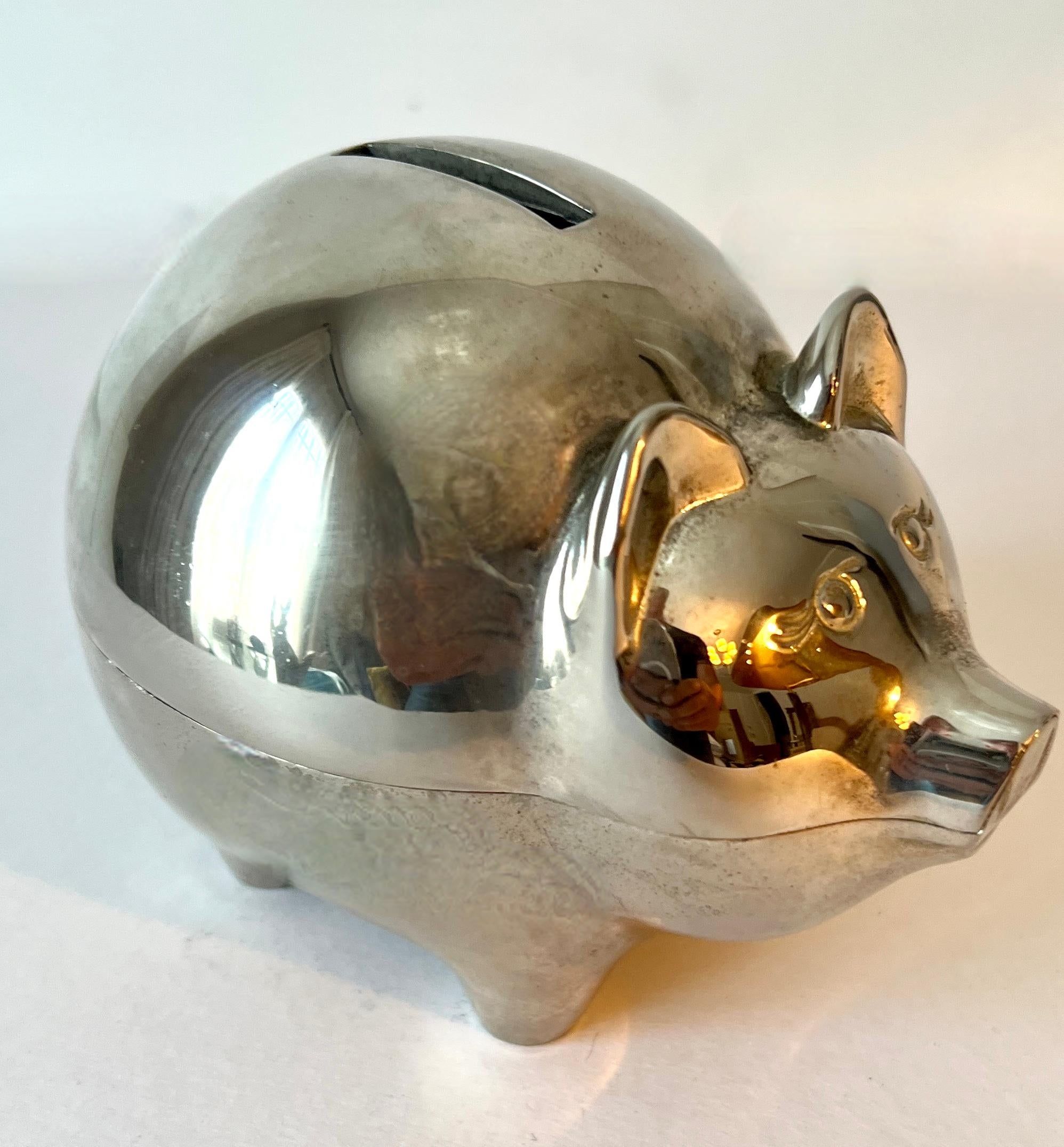 Sparschwein aus Silberblech im Zustand „Gut“ im Angebot in Los Angeles, CA