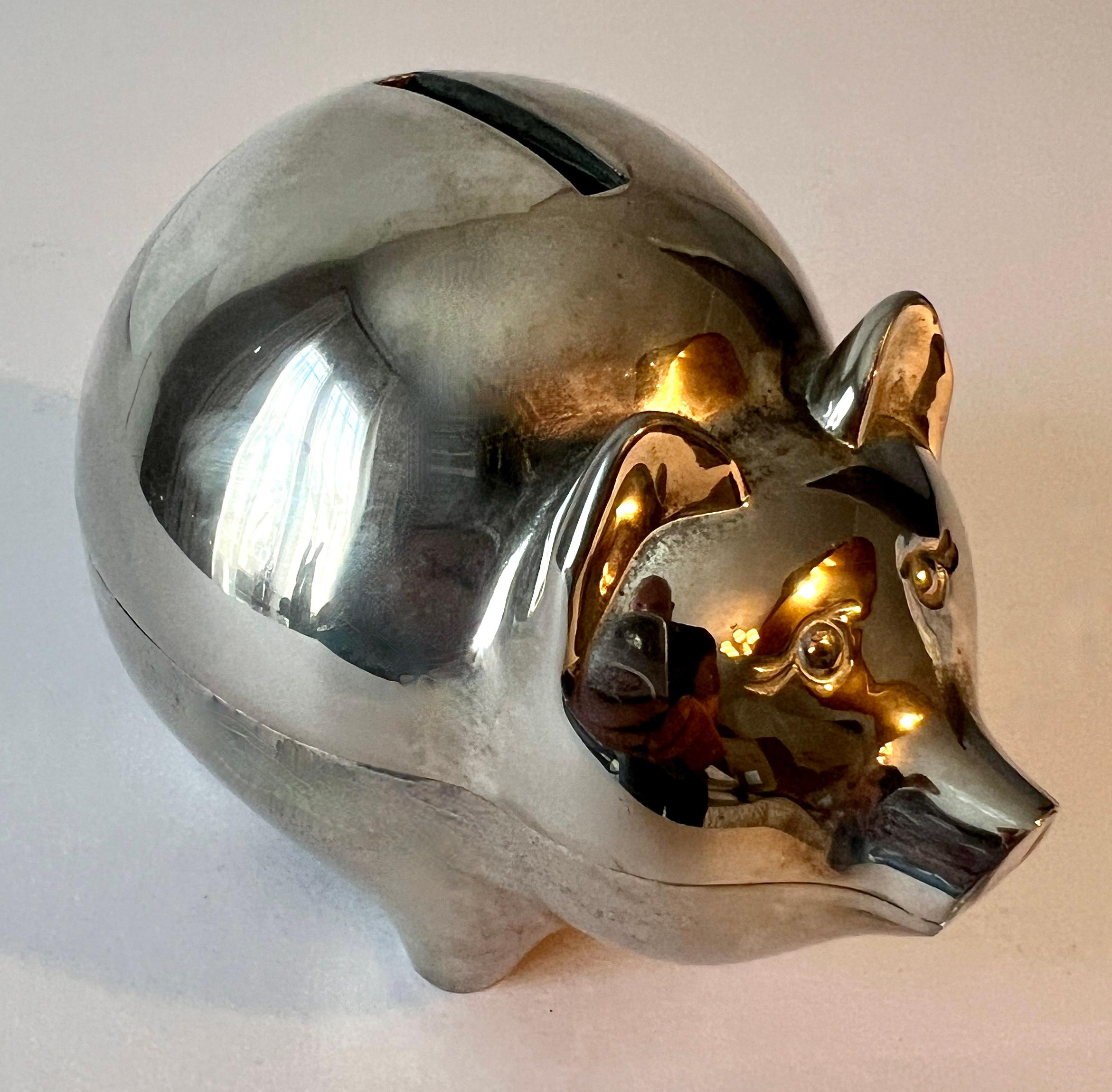 Sparschwein aus Silberblech (Versilberung) im Angebot