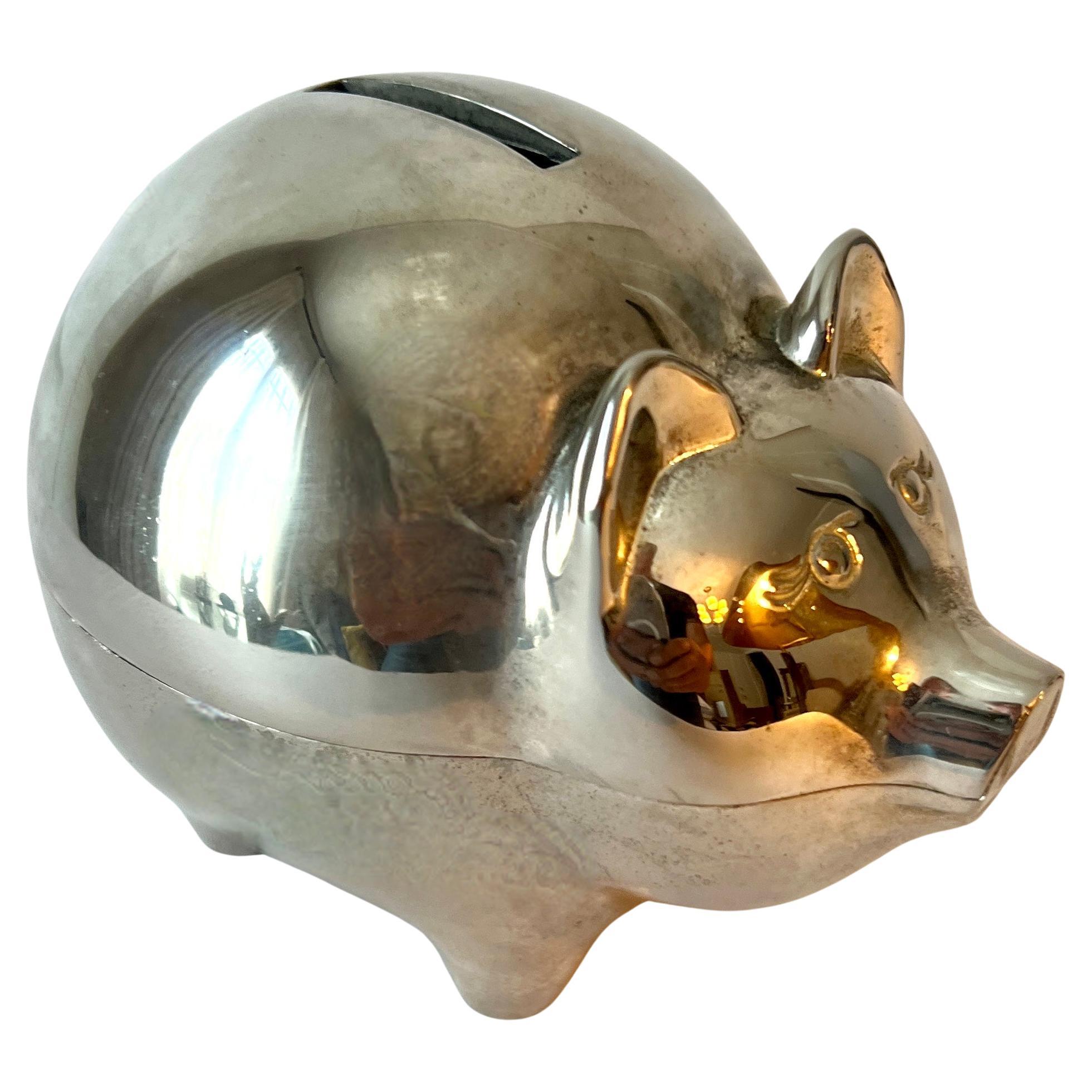 Sparschwein aus Silberblech im Angebot