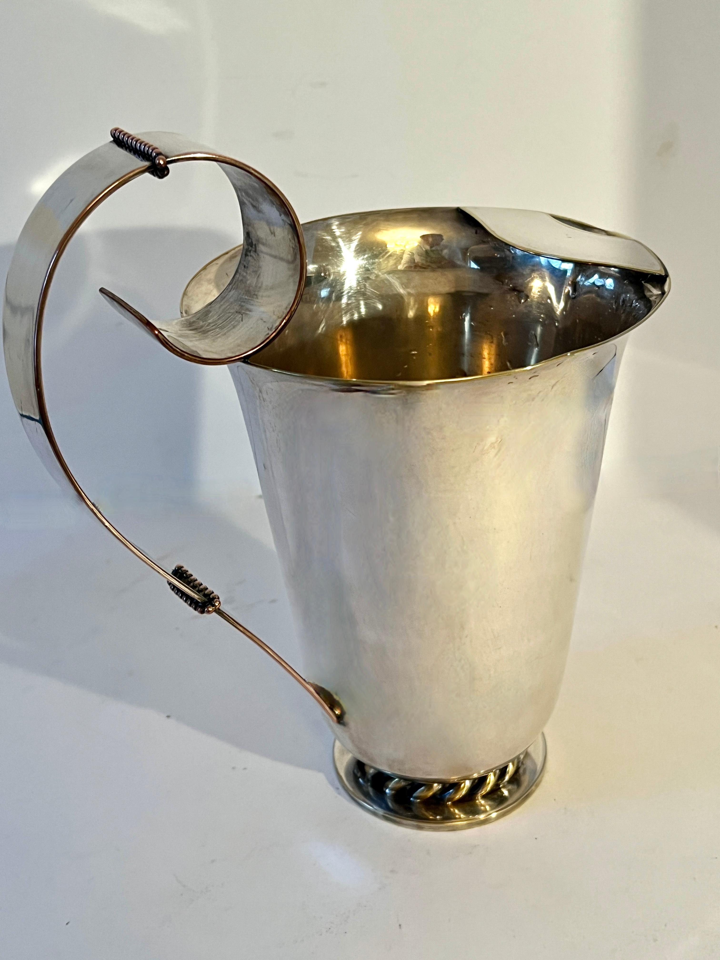 Silver Plate Pitcher in the Style of Spratling or Jensen For Sale 4