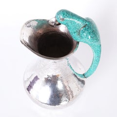 Silver Plate Pitcher with Parrot Handle