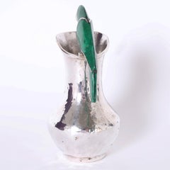 Silver Plate Pitcher with Parrot Handle in the Style of Los Castillo