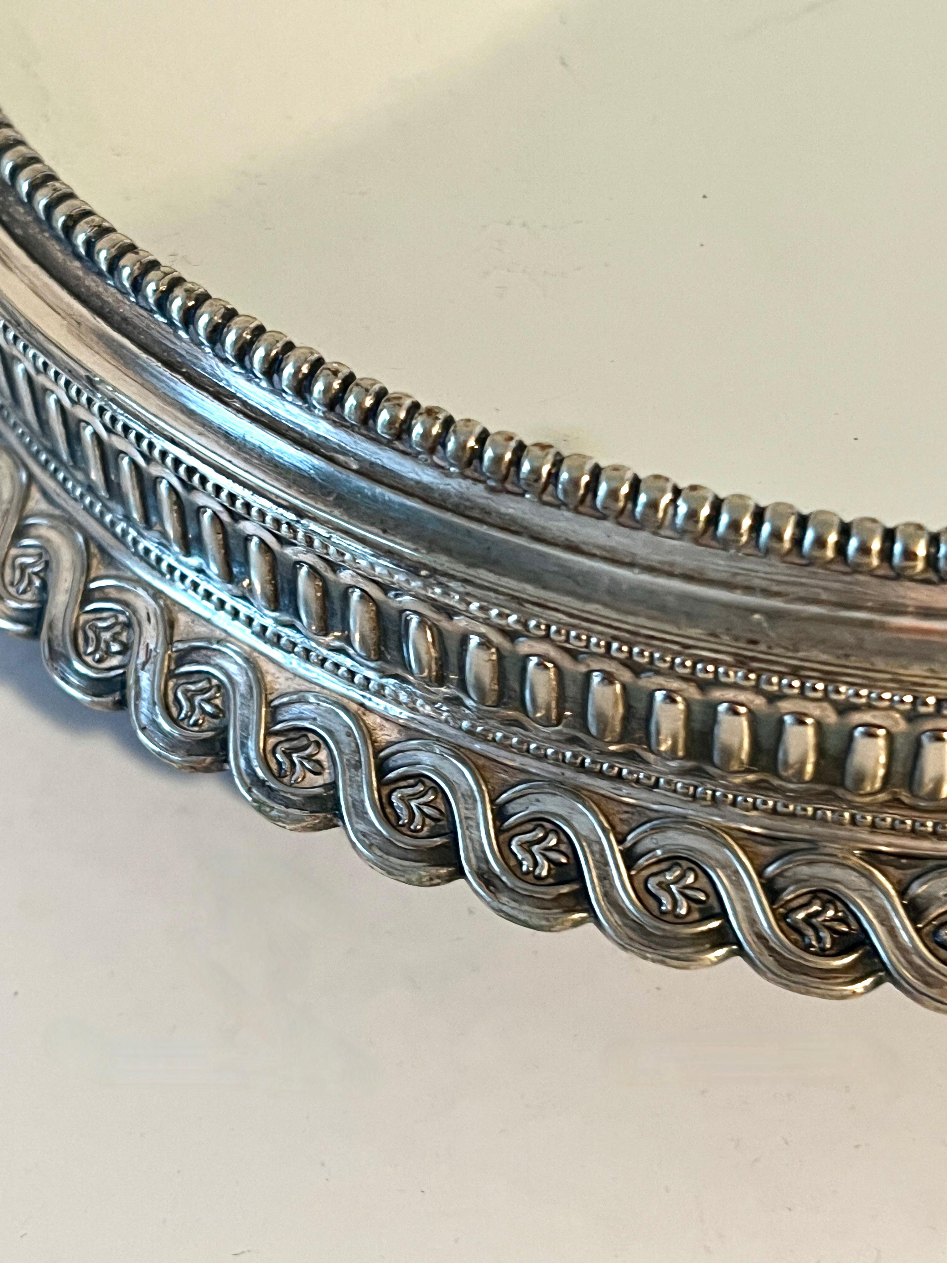 19th Century Silver Plate Plateau with Sphinx Legs and  For Sale