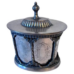 Silver Plate Removable Tea Caddy in Ornate Framework