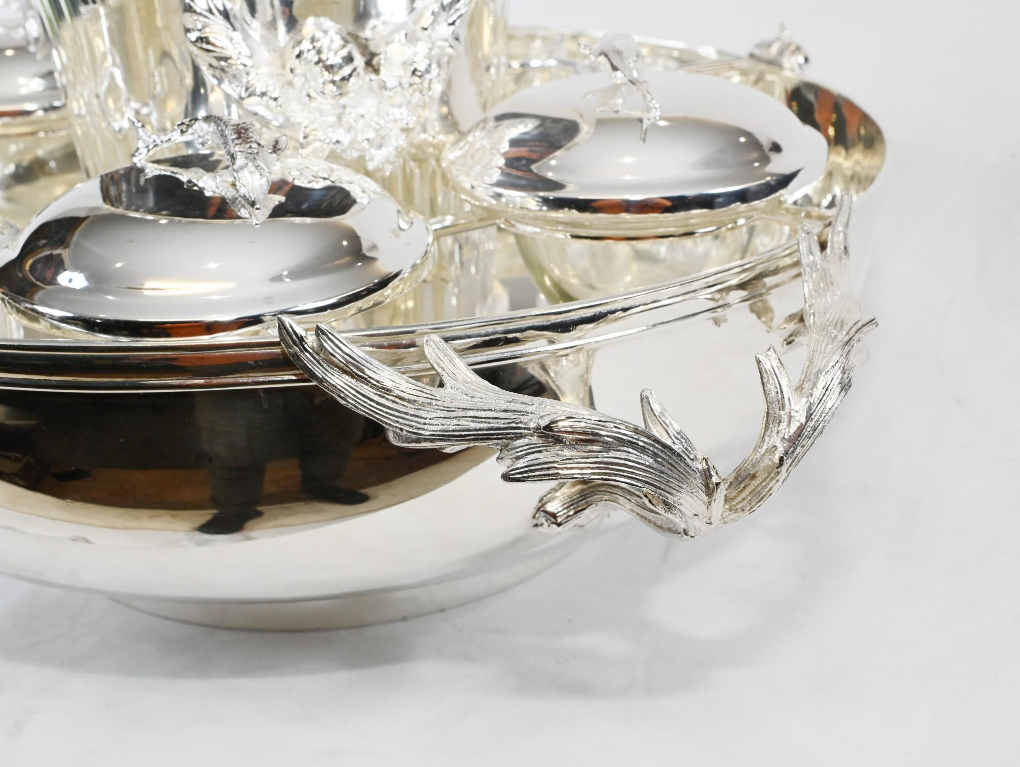 Silver Plate Russian Caviar Vodka Server Plated Bowl 1