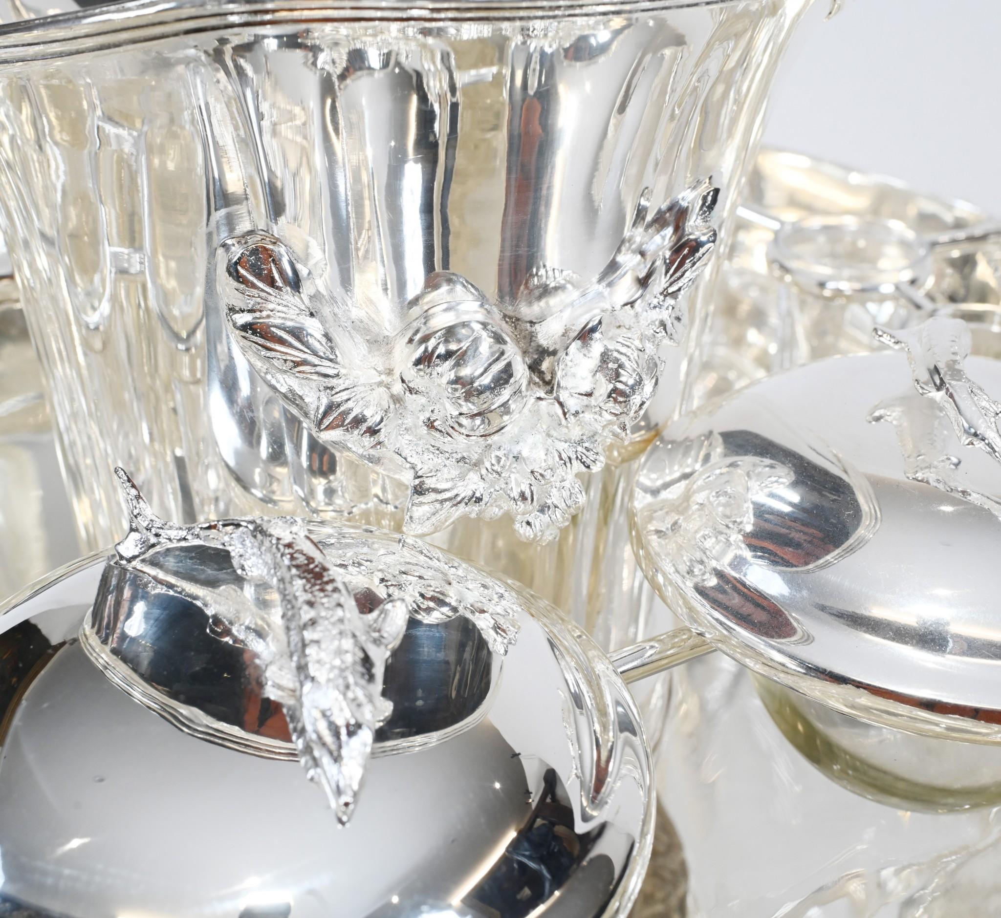 Silver Plate Russian Caviar Vodka Server Plated Bowl 2