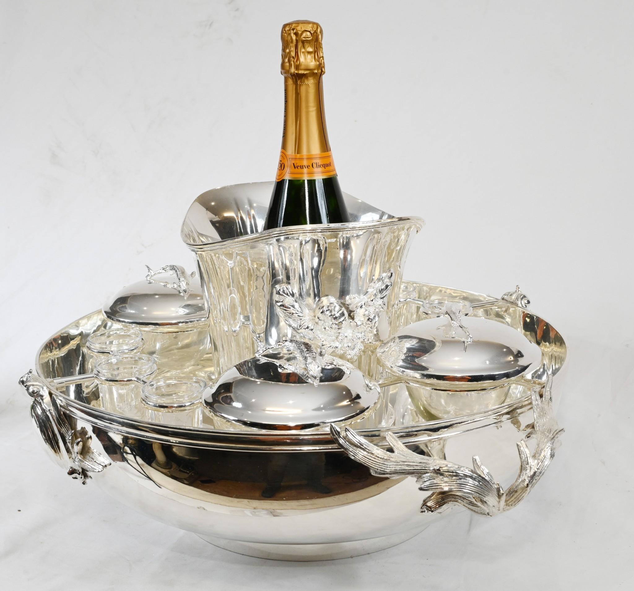 Silver Plate Russian Caviar Vodka Server Plated Bowl 3
