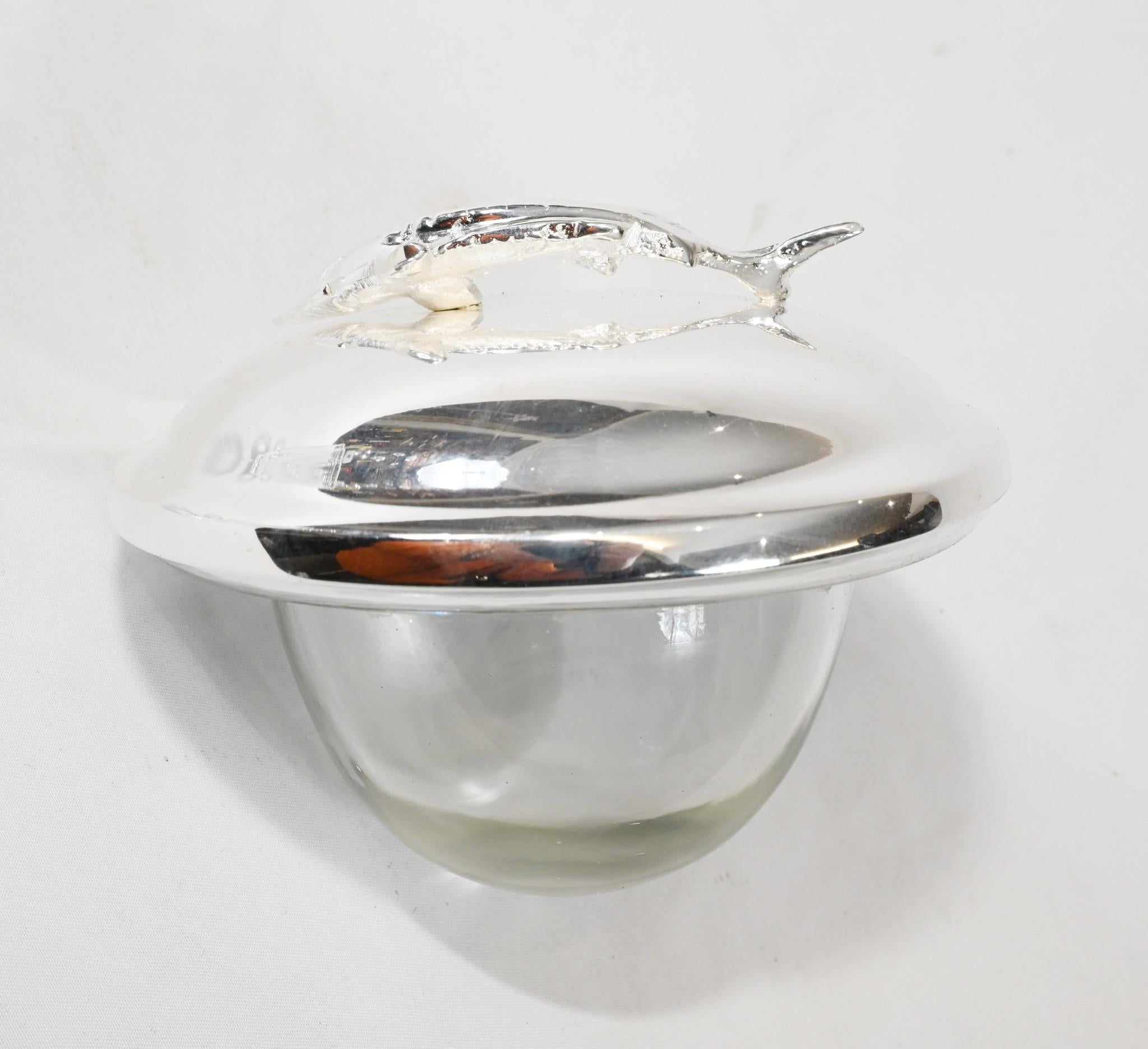 Silver Plate Russian Caviar Vodka Server Plated Bowl 5