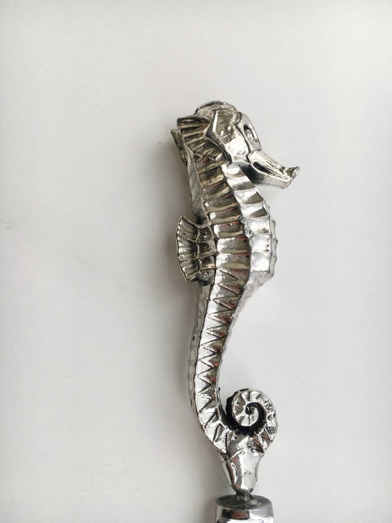 Mid-Century Modern Silver Plate Seahorse Condiment Knife For Sale
