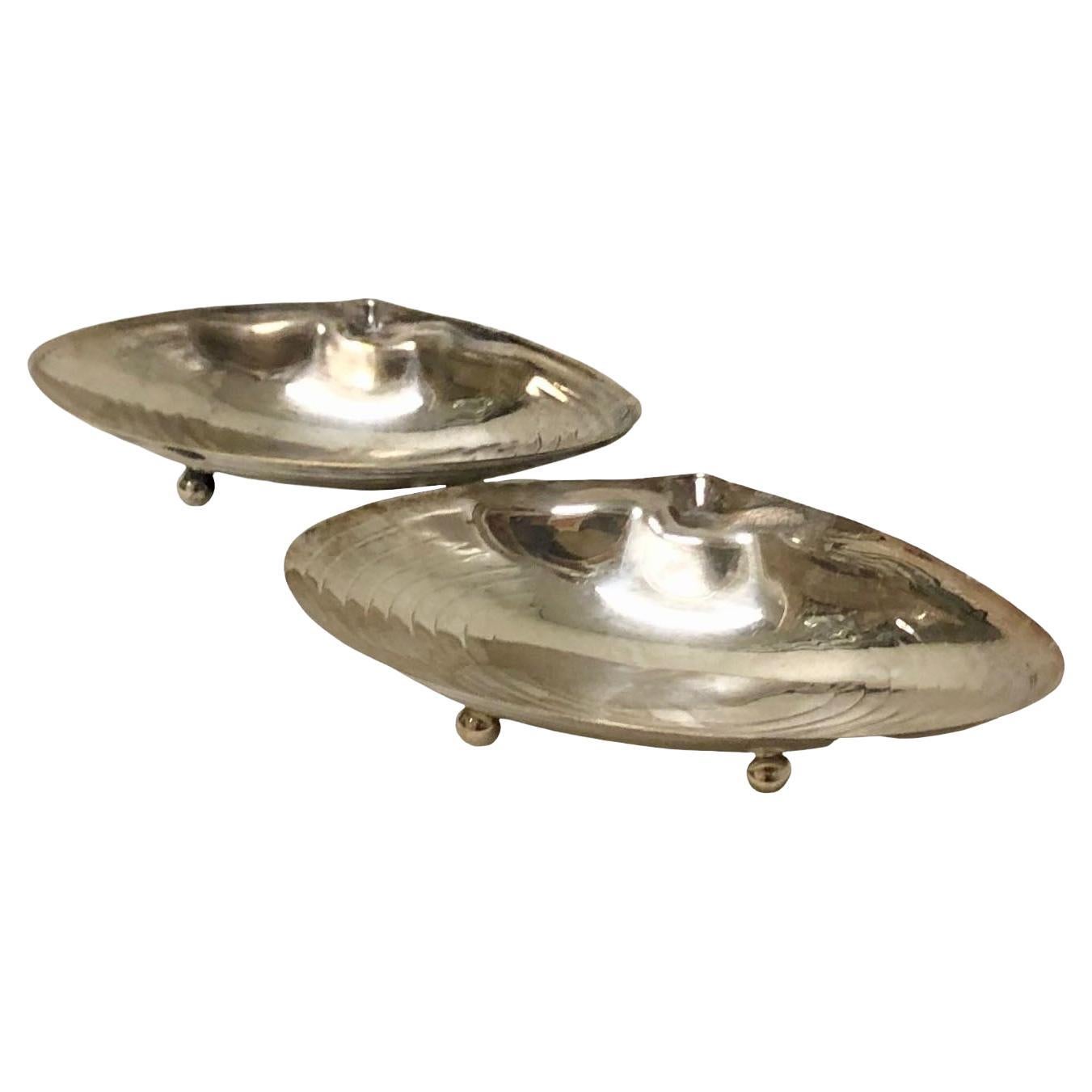 Silver Plate Seashell Dish Catchalls For Sale
