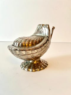 Silver Plate Shell Sugar Bowl with Spoon