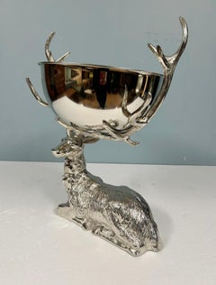 Silver Plate Stag Champagne Cooler Wine Bucket Centrepiece