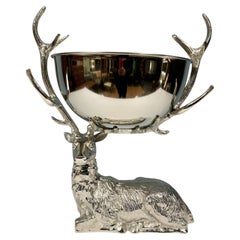 Silver Plate Stag Champagne Cooler Wine Bucket Centrepiece