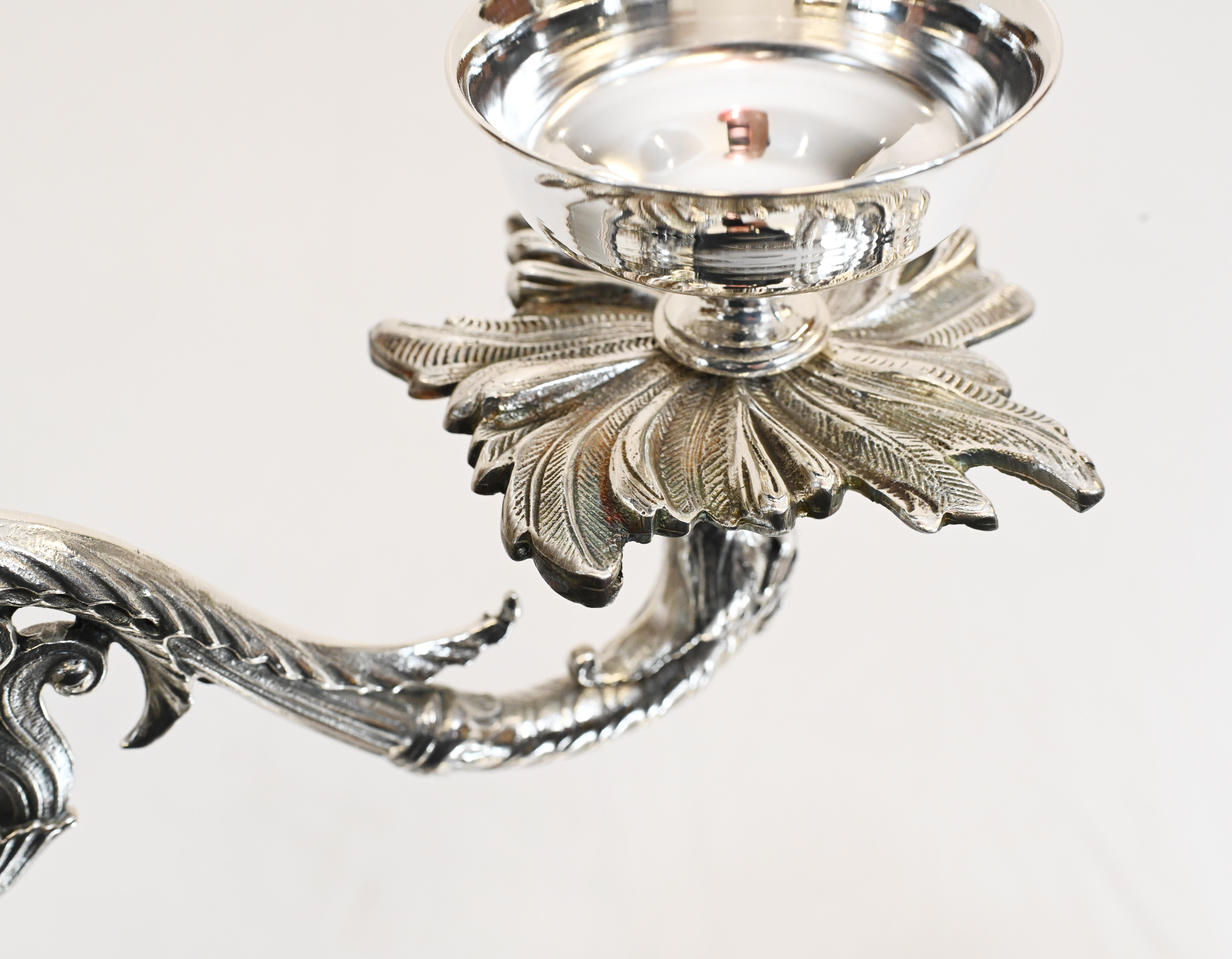 Silver Plate Table Centrepiece Glass Sheffield Epergne Dish For Sale 10