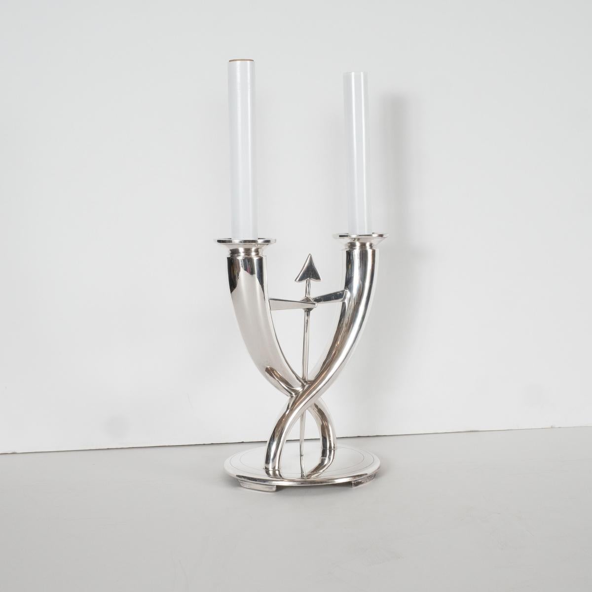 Mid-Century Modern Silver Plate Table Lamp by Gio Ponti for Christofle For Sale