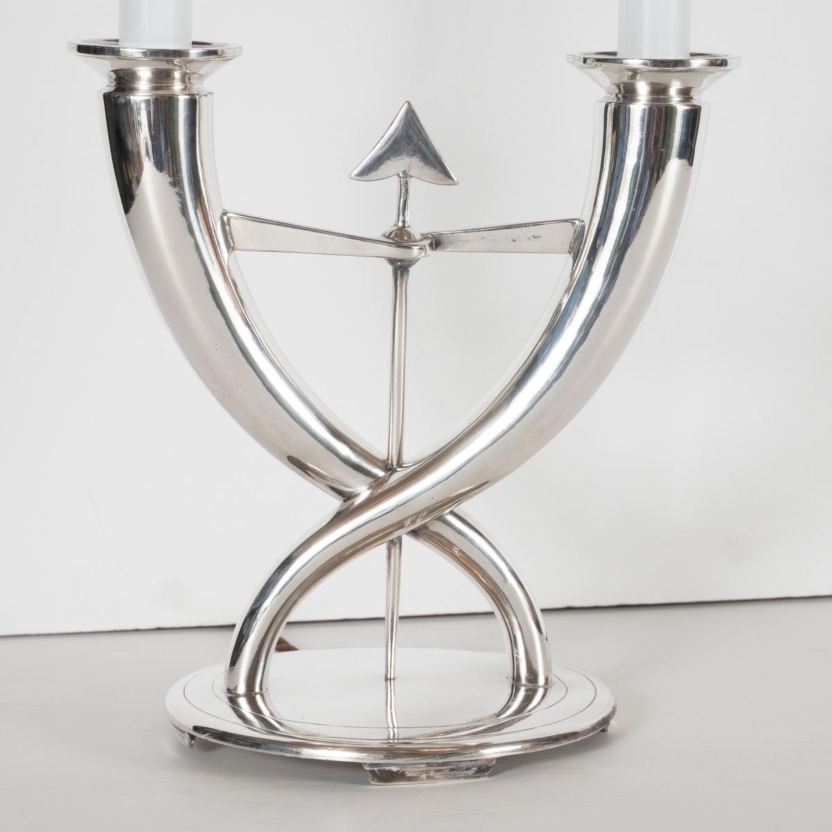Silver Plate Table Lamp by Gio Ponti for Christofle In Good Condition For Sale In Tarrytown, NY