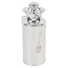 Carafe isotherme Thermos en métal argenté avec motif de tennis, vers 1980