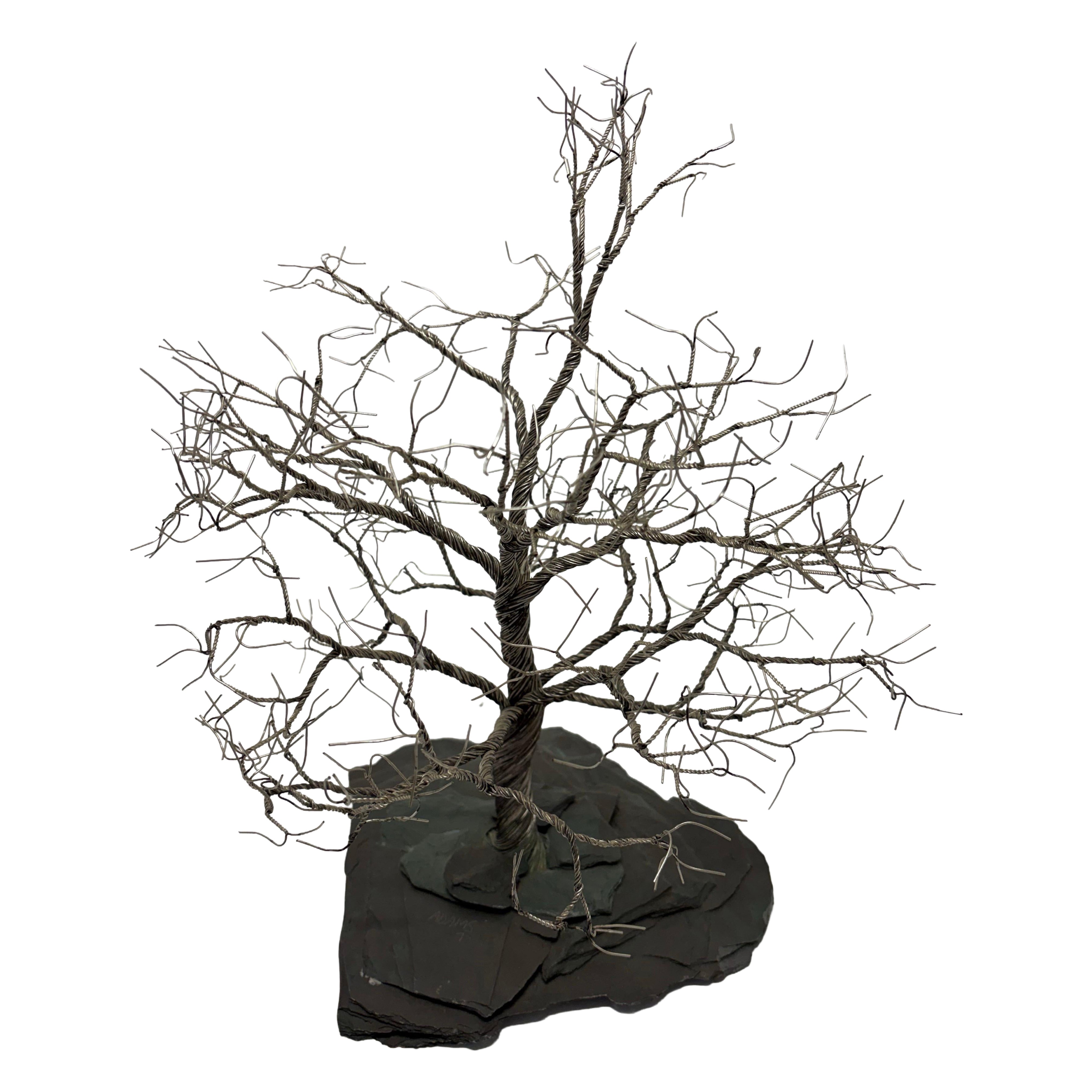 Silver plate tree sculpture by Adams