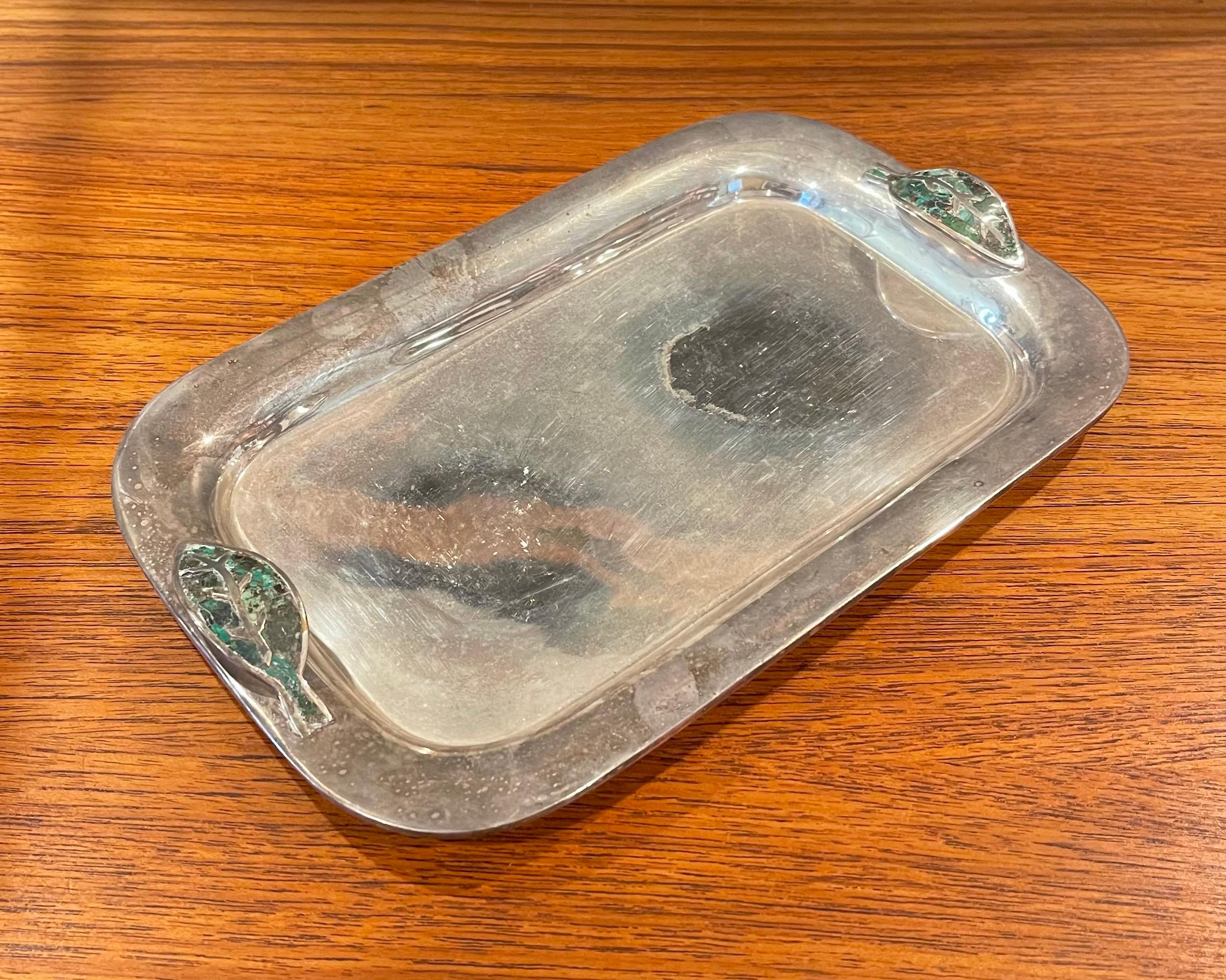 Mid-Century Modern Silver Plate & Turquoise 