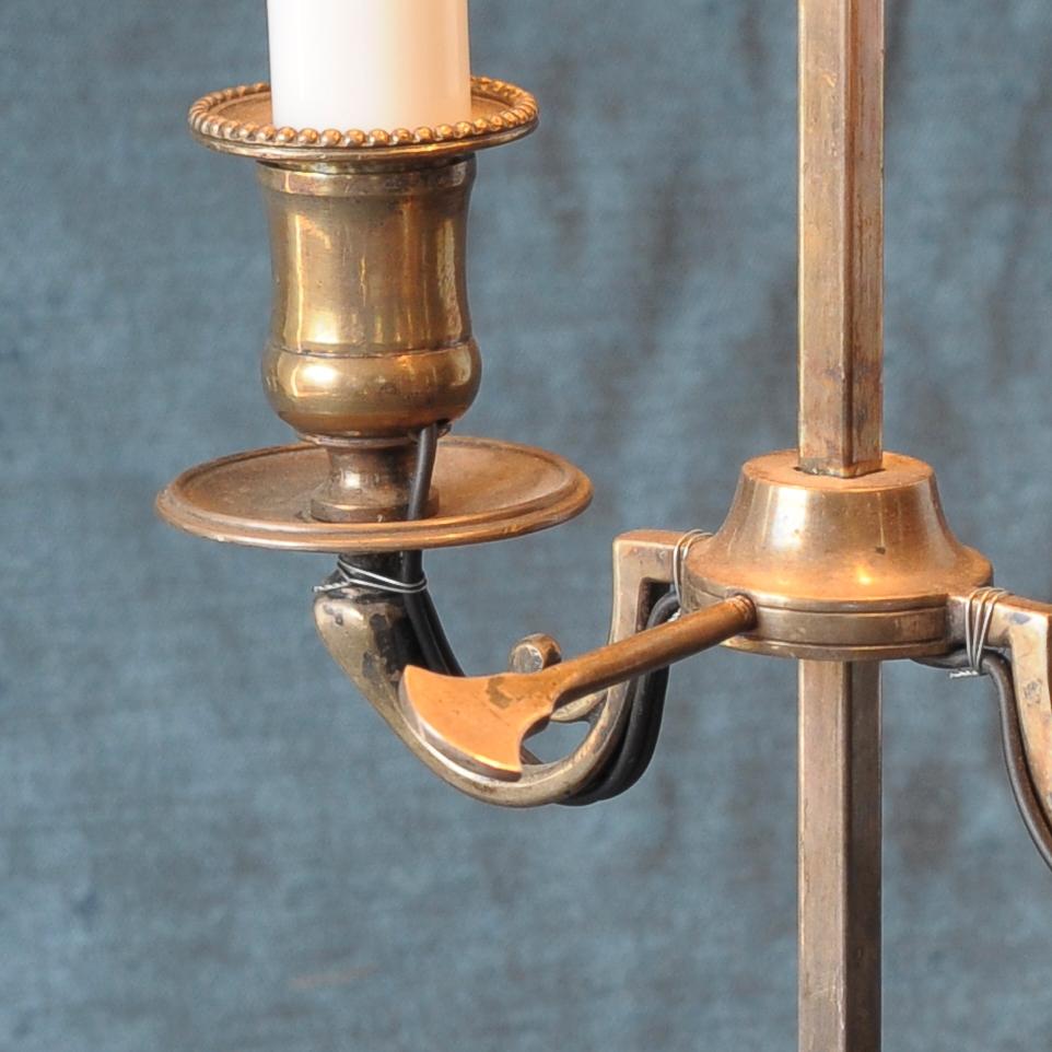 Silver Plate Two-Light Bouillotte Lamp For Sale 7