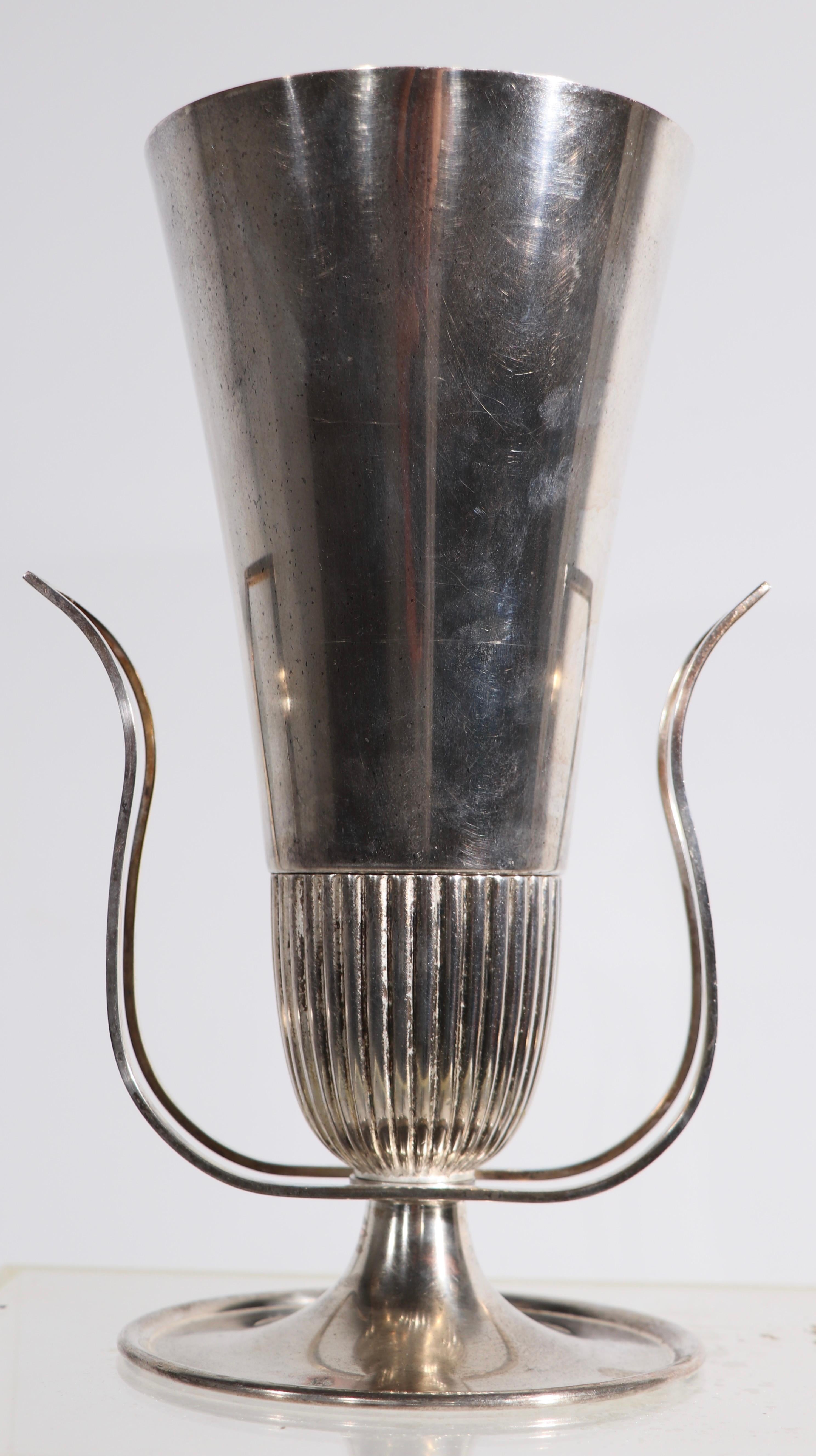 20th Century Silver Plate Urn Form Vase by Tommi Parzinger For Sale