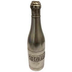 Vintage Silver Plate Wine Bottle 'Cigars'